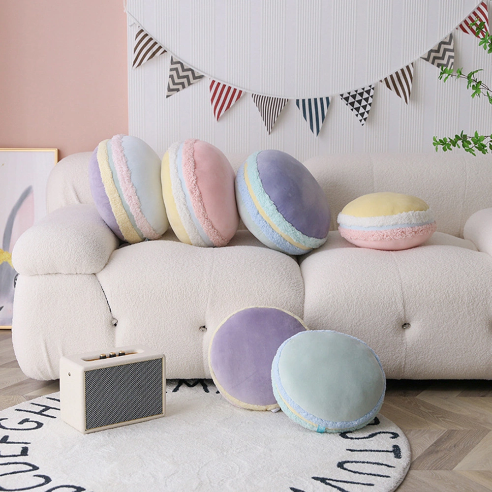 Throw Pillow Color Matching Round PP Cotton Filling Comfy Touch Decoration Cute Seat Cushion Sofa Bedroom Plush Pillow Home Decoration