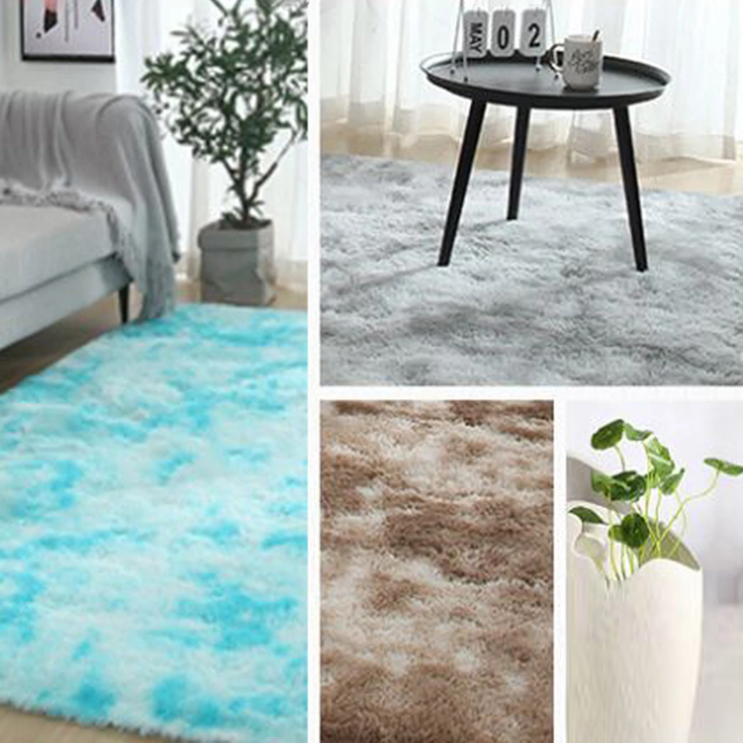 Rectangle Bandhnu Plush Floor Carpet Home Rug Living Room Mat Bedroom Decor