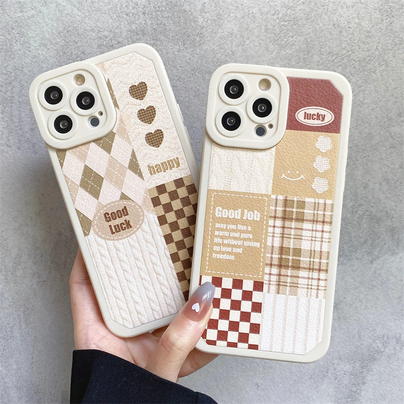 Checkerboard Tpu Soft Shell Mobile Phone Case