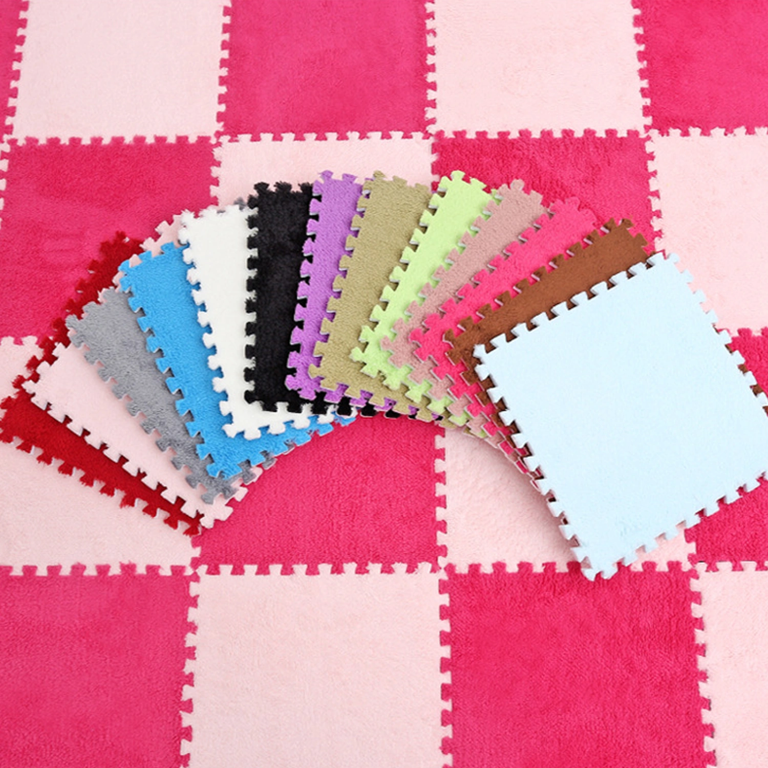 Puzzle Floor Mat Exquisite Convenient to Clean Well Matching Puzzle Exercise Fluffy Floor Foam Mats for Kid Room