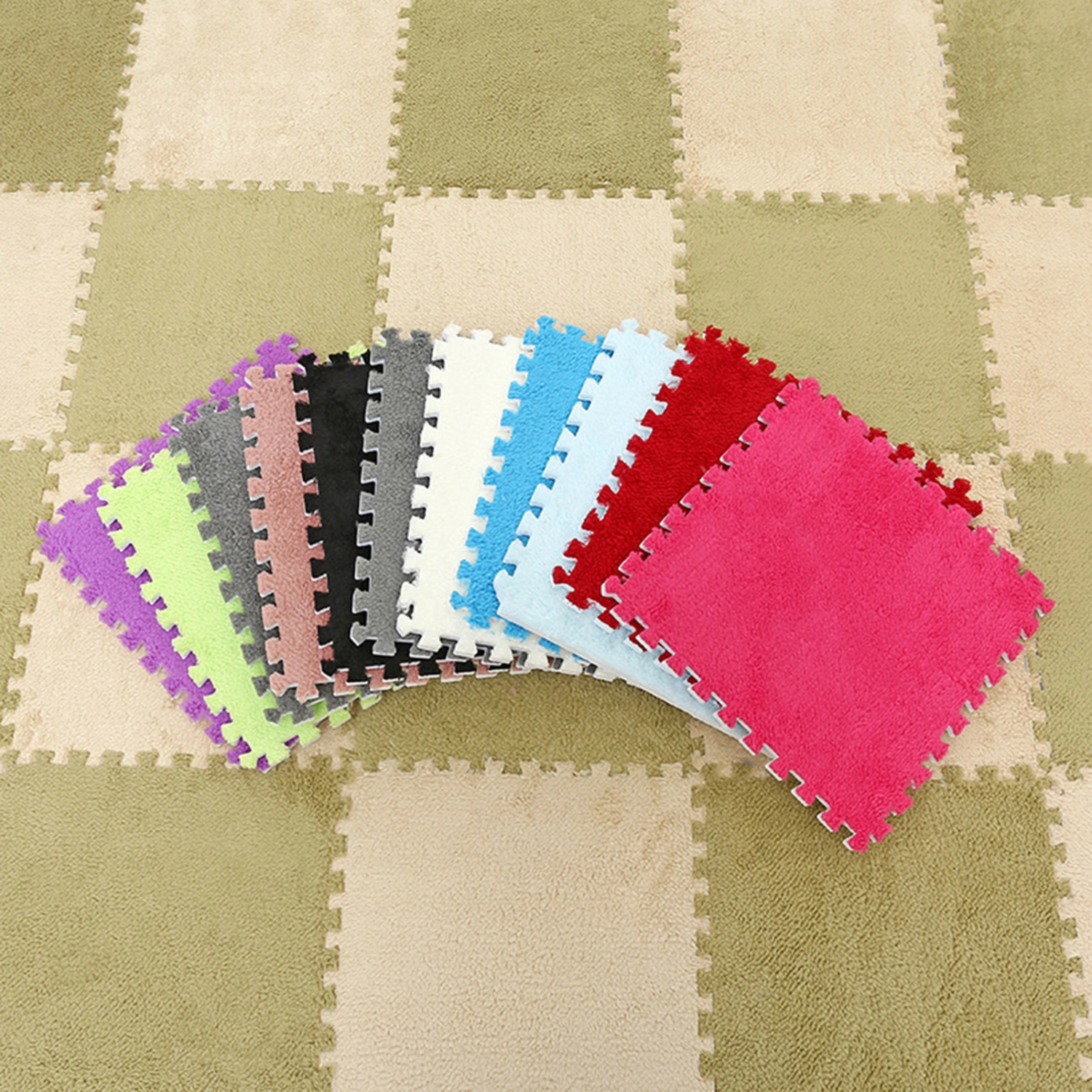 Puzzle Floor Mat Exquisite Convenient to Clean Well Matching Puzzle Exercise Fluffy Floor Foam Mats for Kid Room