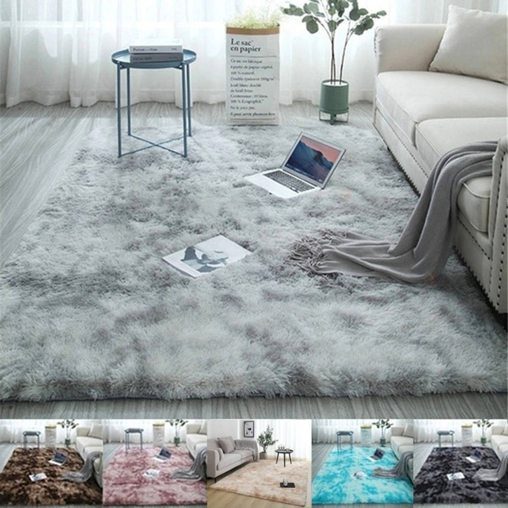 Soft Tie-Dye Carpet Floor Mat Fluffy Antiskid Area Rug Home Living Room Decor