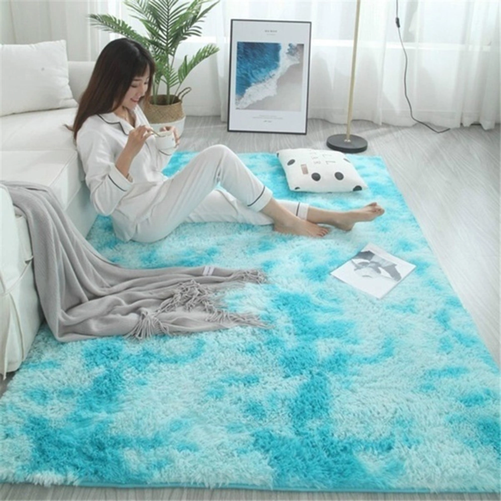 Soft Tie-Dye Carpet Floor Mat Fluffy Antiskid Area Rug Home Living Room Decor