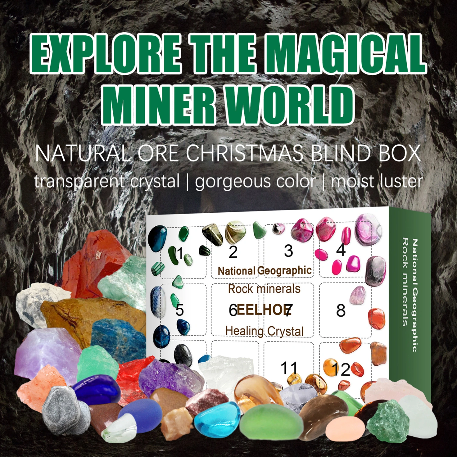 1Box Calendar Box Increase Holiday Expectations Nice-looking Amusing Christmas Ore Gift Box for Children