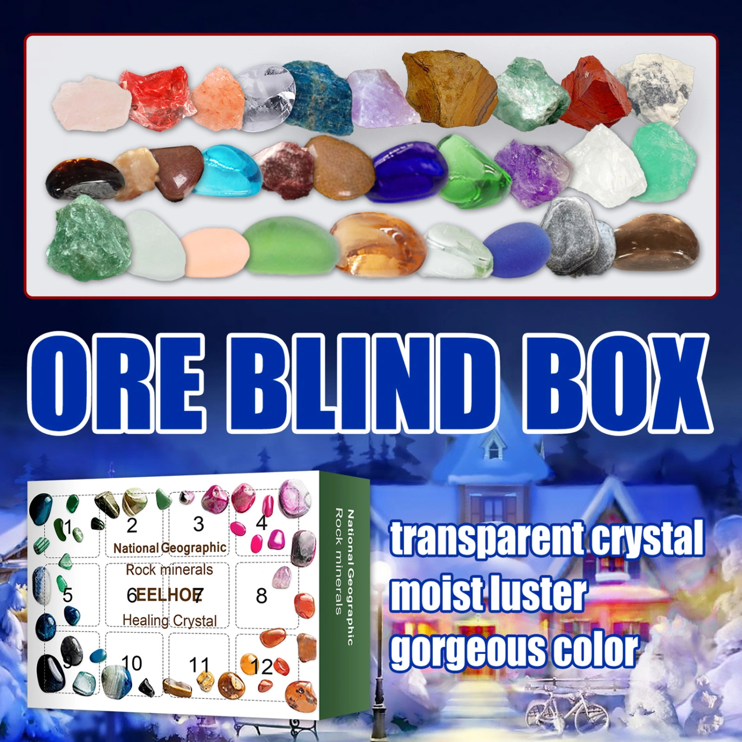 1Box Calendar Box Increase Holiday Expectations Nice-looking Amusing Christmas Ore Gift Box for Children