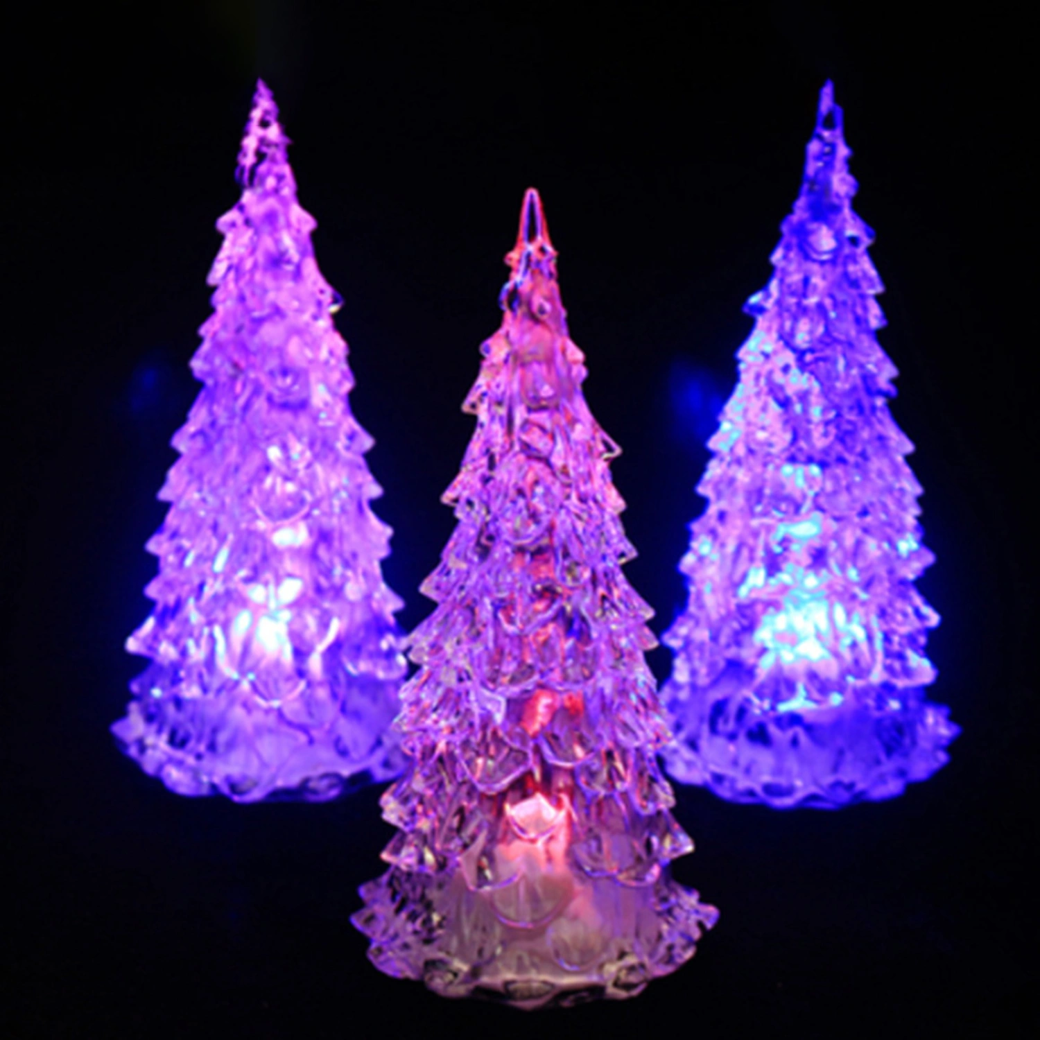 Night Light Christmas Tree Shape Color Changing Acrylic Soothing Baby LED Light Home Decor