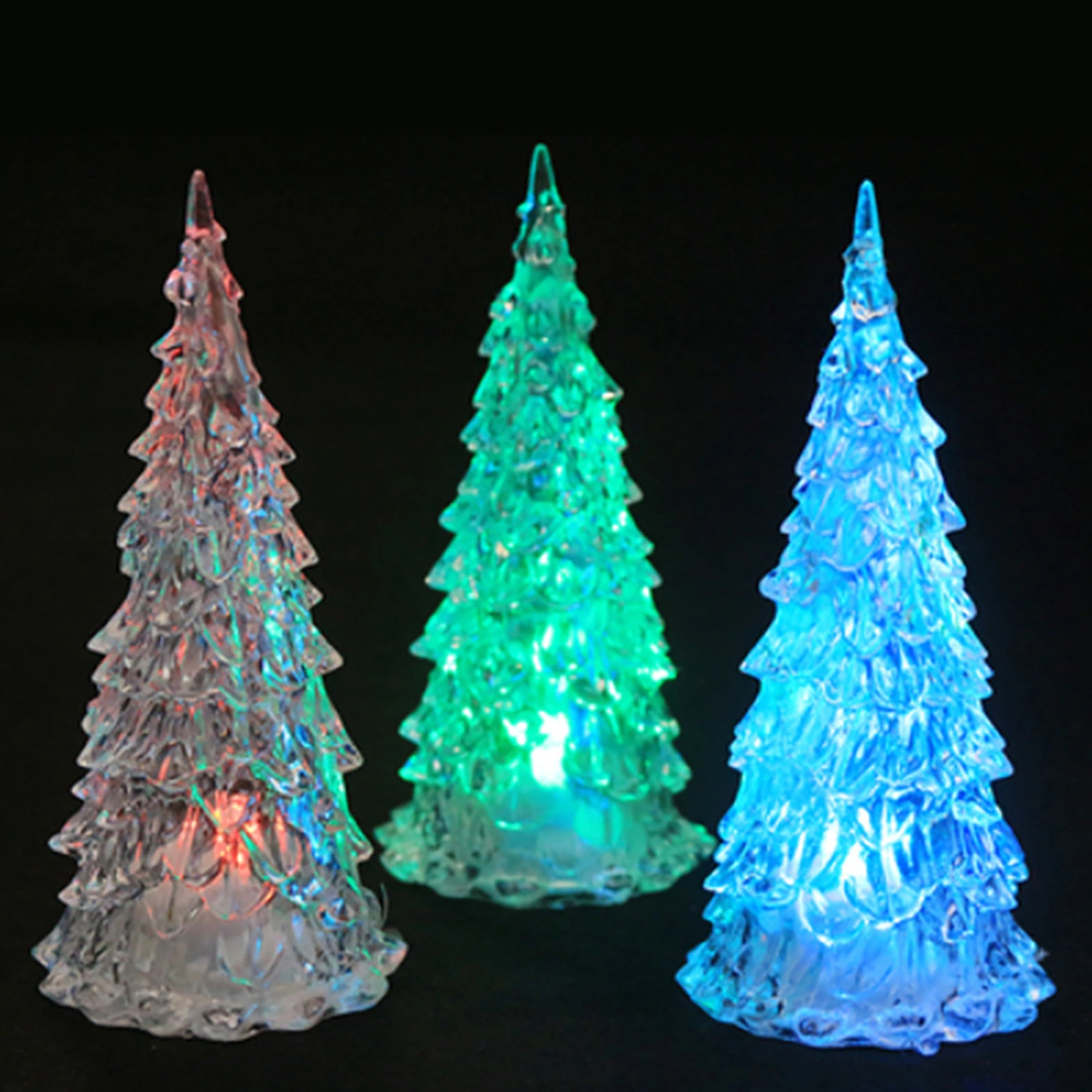 Night Light Christmas Tree Shape Color Changing Acrylic Soothing Baby LED Light Home Decor