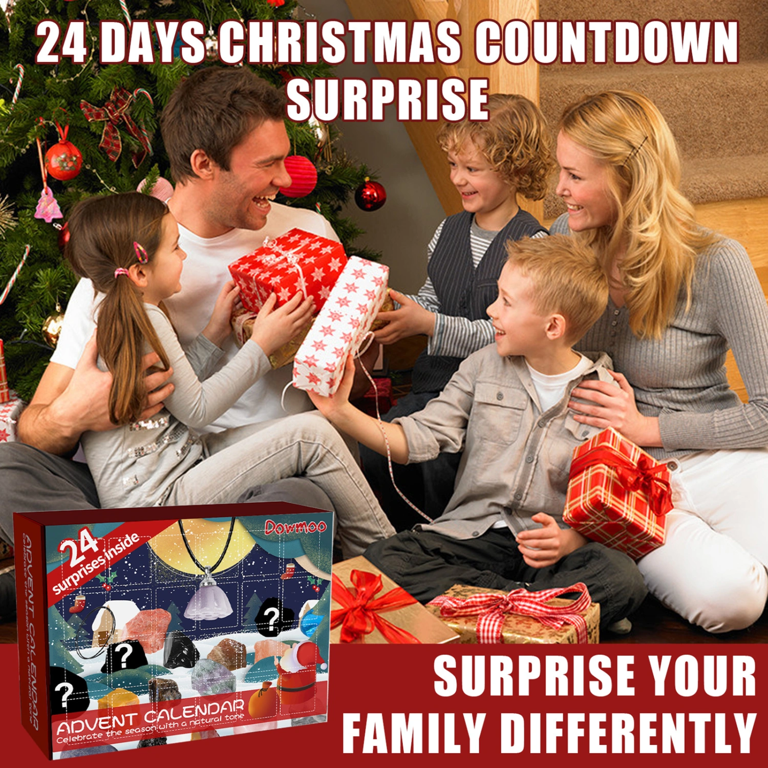 24 Grids Christmas Ore Gift Box Mystery Surprising Festive Touch Amazing Blind Box for Gifts