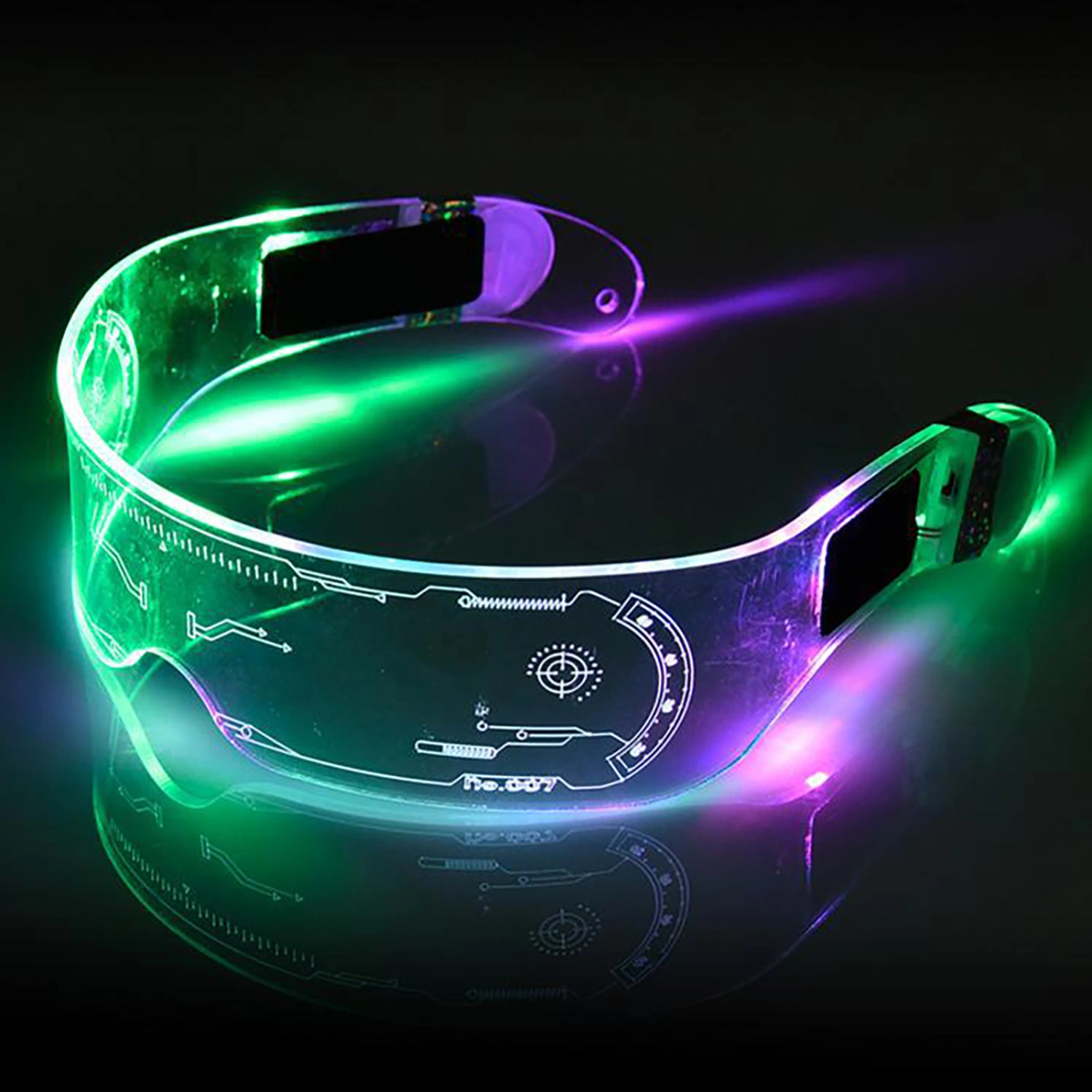 Luminous Glasses Colorful Party Decoration LED Halloween Light Up Visor Eyeglasses for Christmas