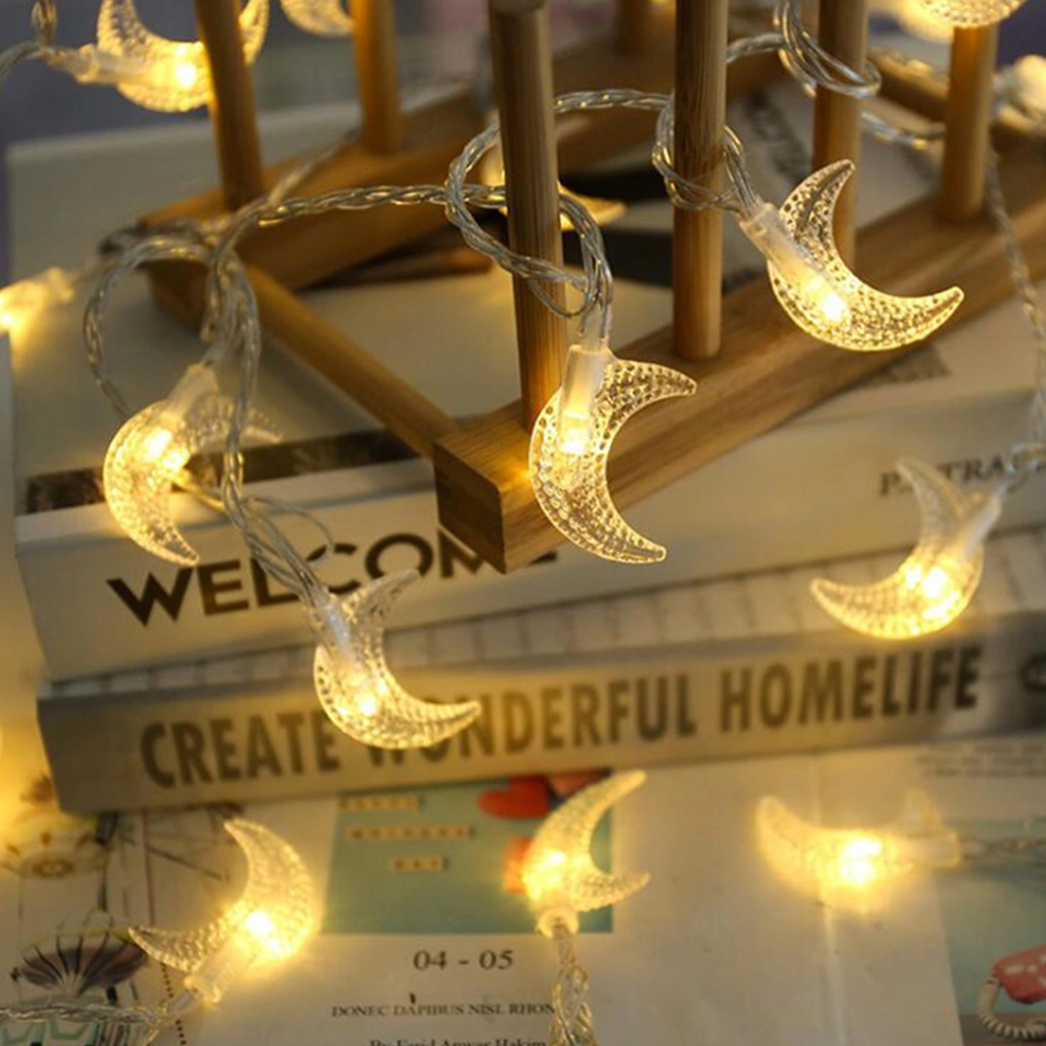 Moon String Light Exquisite Romantic Attractive Holiday Hanging Light String Moon Star Lamp Home Decor