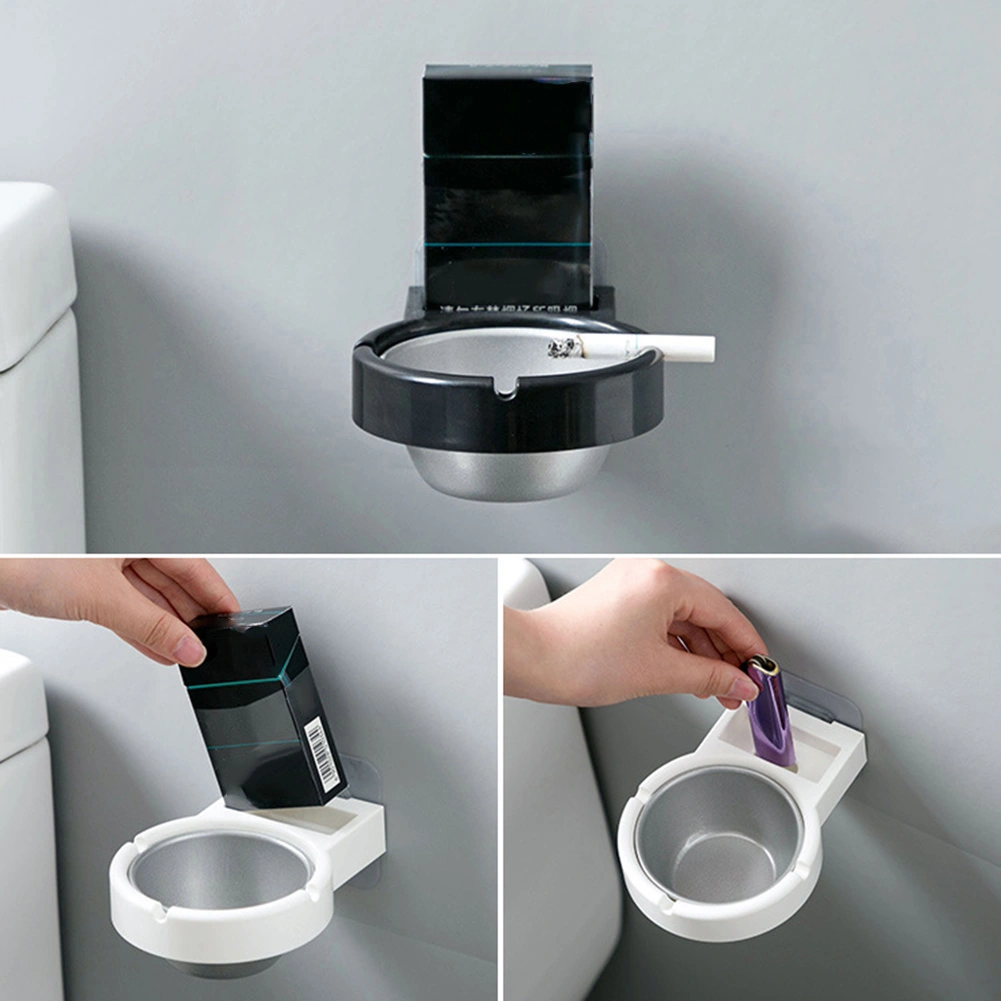 Wall Mounted Stainless Steel Ashtray Bathroom Cigarette Holder Storage Rack