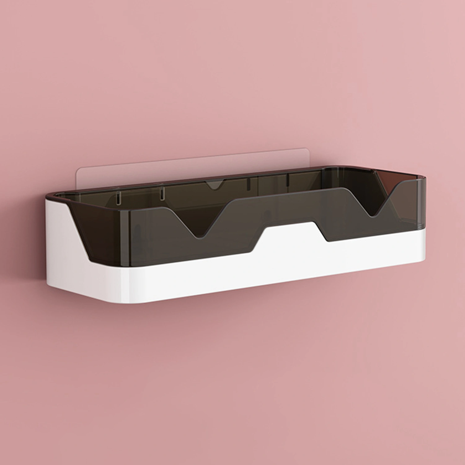 Storage Shelf Wall Mounted Self-adhesive Plastic Easy to Install Bathroom Shelf for Home