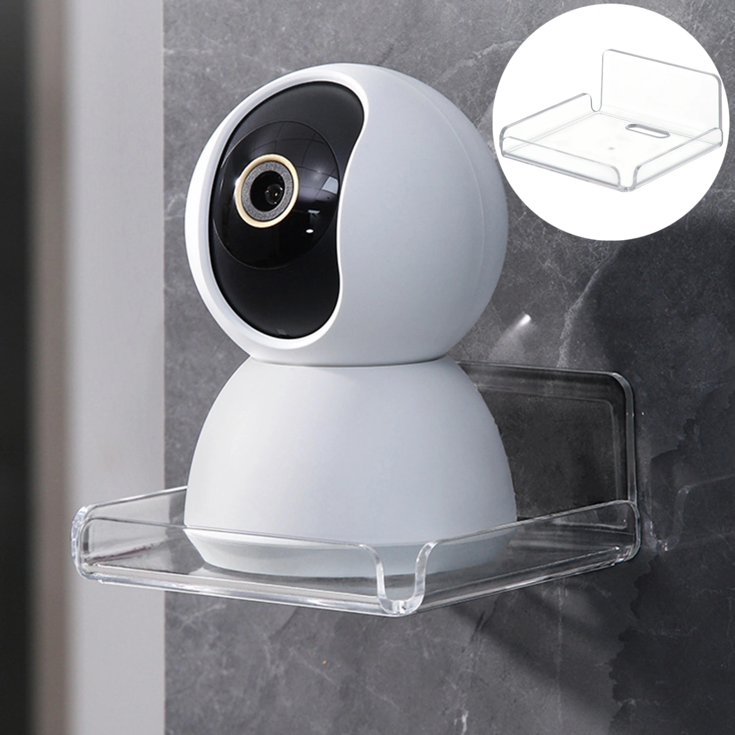 2Pcs Security Camera Storage Holders Transparent Strong Load-bearing Smooth Edge Hygrometer Clock Camera Racks