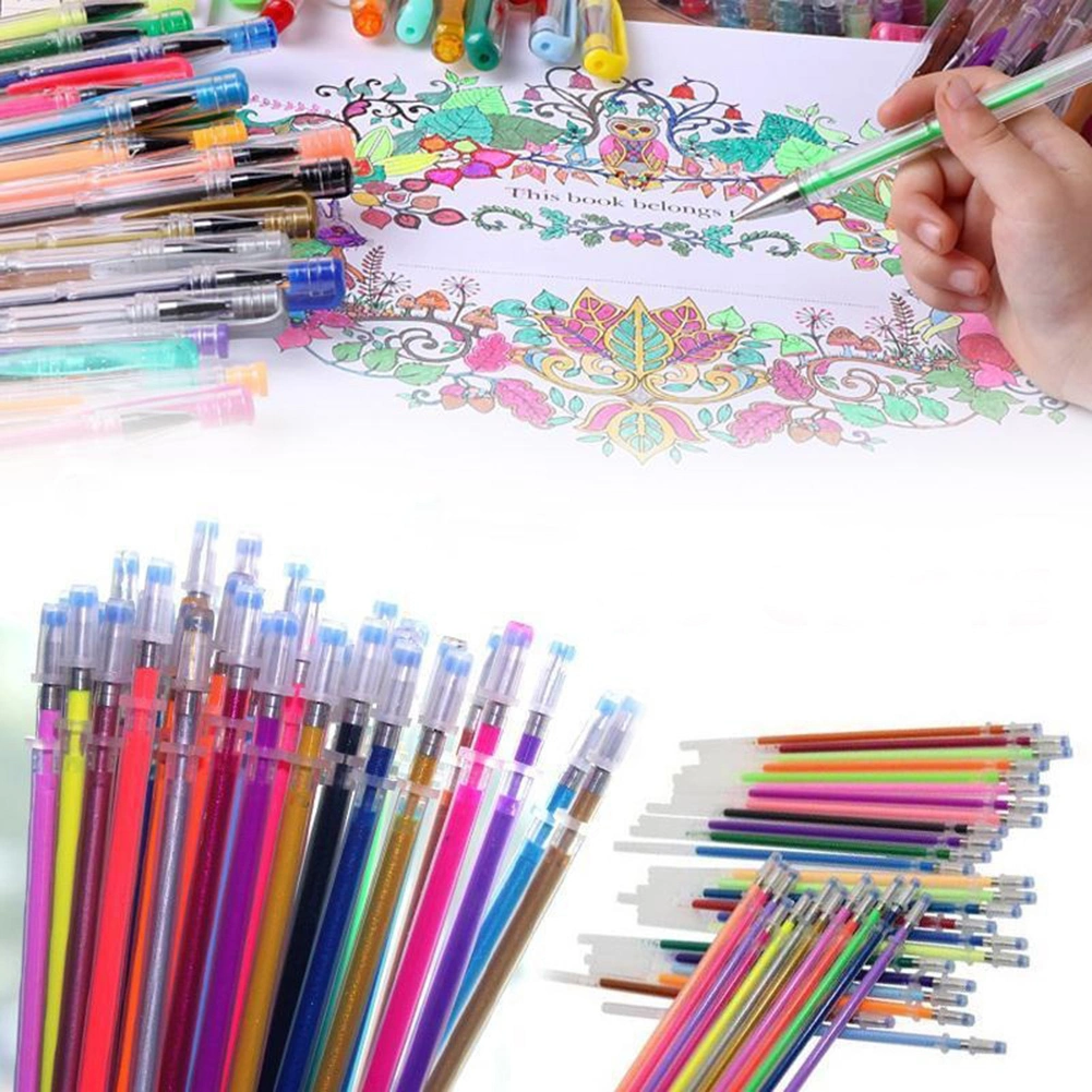 12/24/36/48 Colors Gel Pen Refills Glitter Coloring Drawing Painting Craft Marker