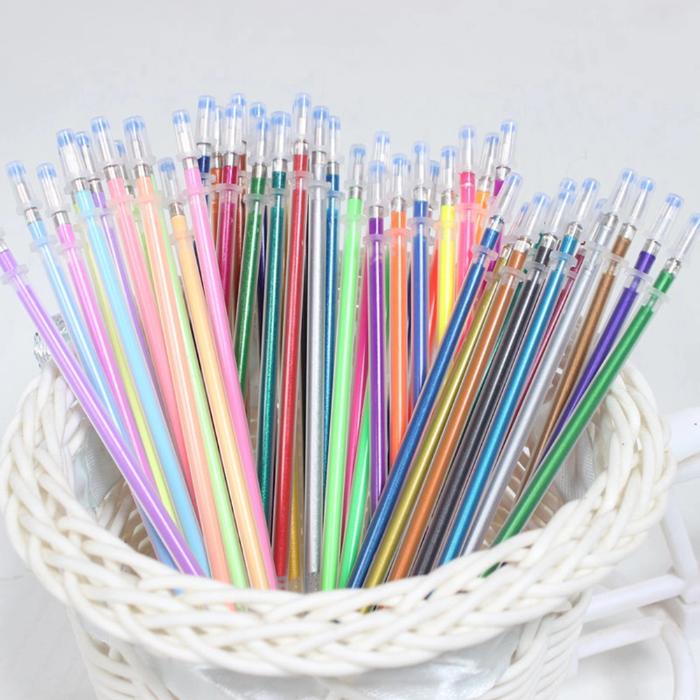 12/24/36/48 Colors Gel Pen Refills Glitter Coloring Drawing Painting Craft Marker