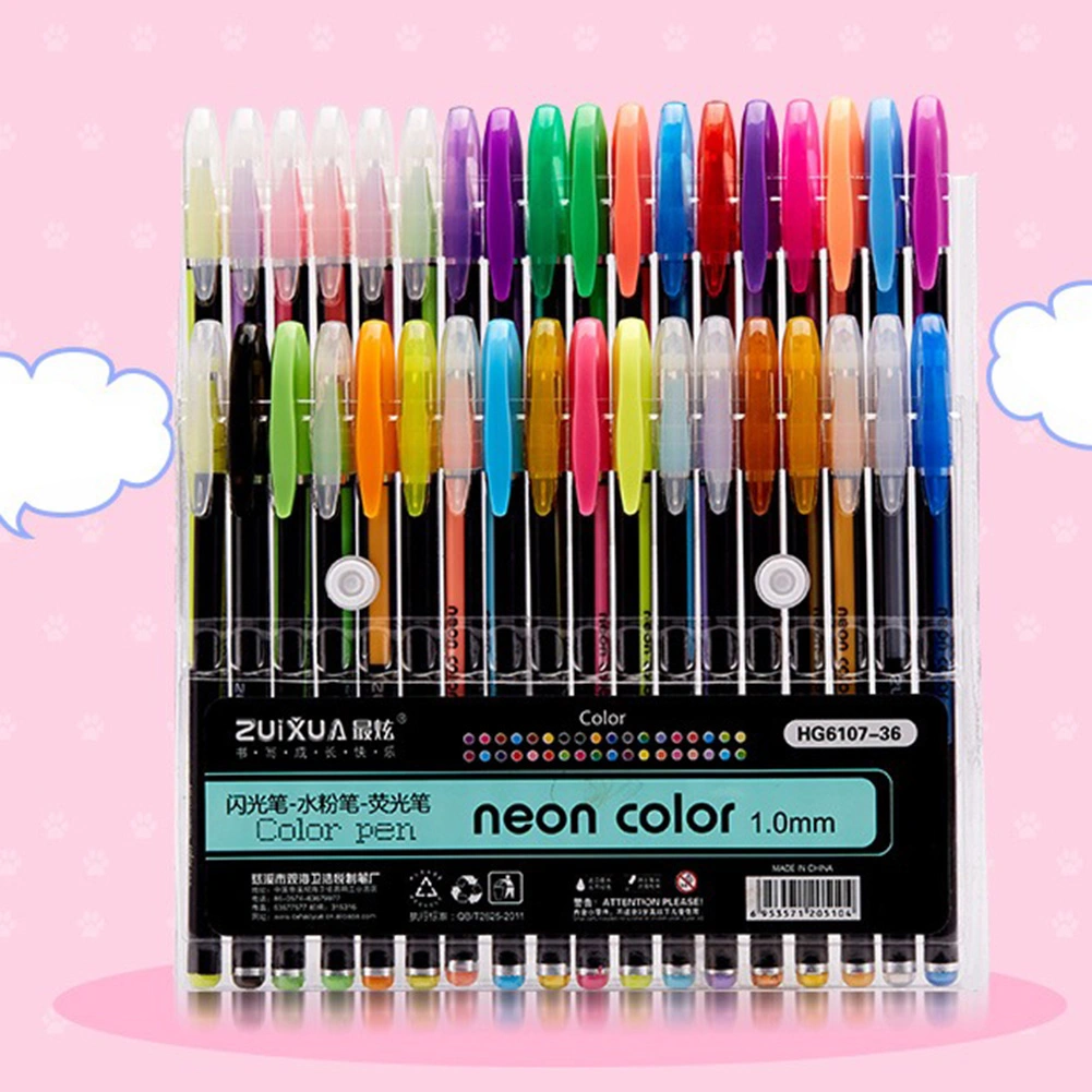 12/24/36/48Pcs Color Glitter Fluorescent Highlighter Drawing Marker Write Pens