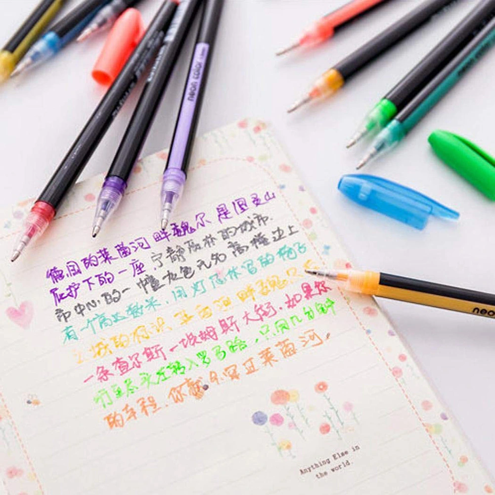 12/24/36/48Pcs Color Glitter Fluorescent Highlighter Drawing Marker Write Pens