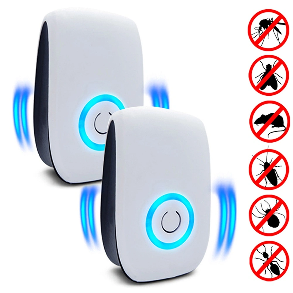 2Pcs Electronic Ultrasonic Pest Control Mosquito Repellent Insect Mice Repeller