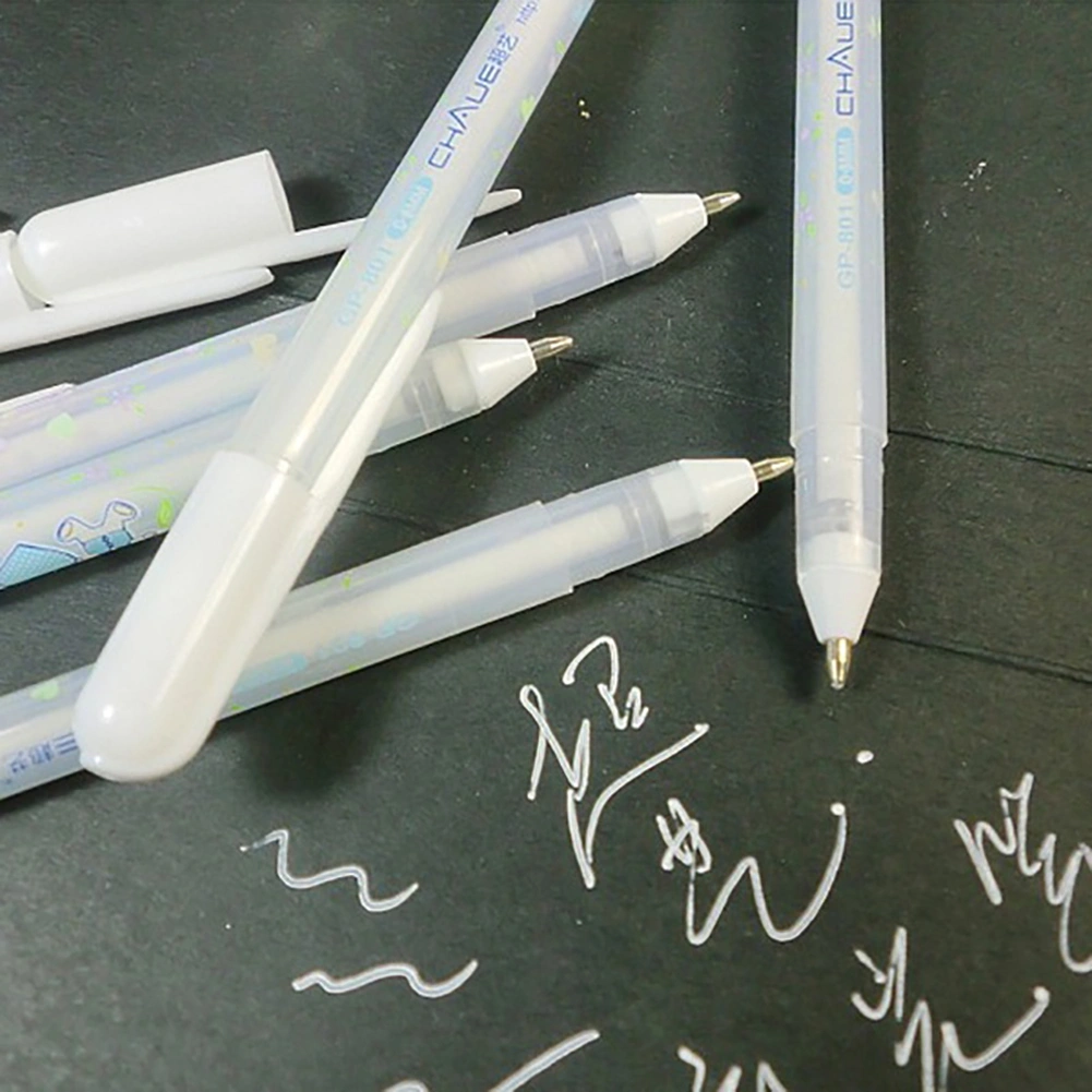 0.8mm White Ink Photo Album Gel Pen School Stationery Office Writing Supply Gift