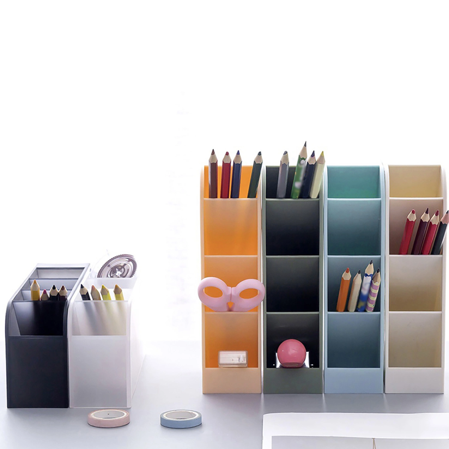 Desktop Makeup Brushes Pen Pencil Storage Box Cosmetics Organizer Holder Case