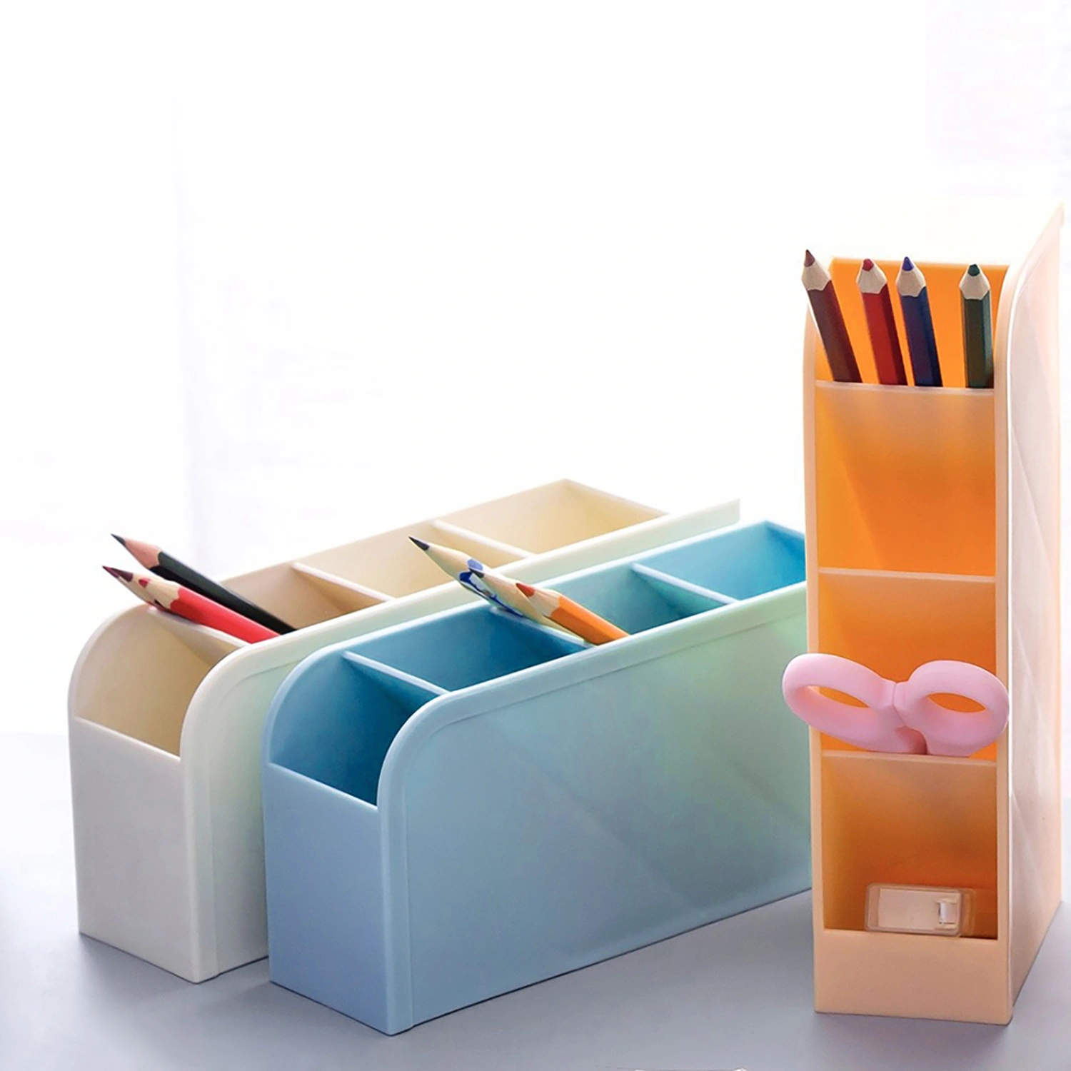 Desktop Makeup Brushes Pen Pencil Storage Box Cosmetics Organizer Holder Case