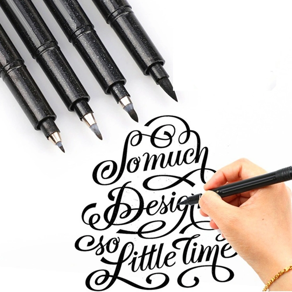 Soft Pen Copybook Calligraphy Art Design Check Sketch Refillable Brush with Ink