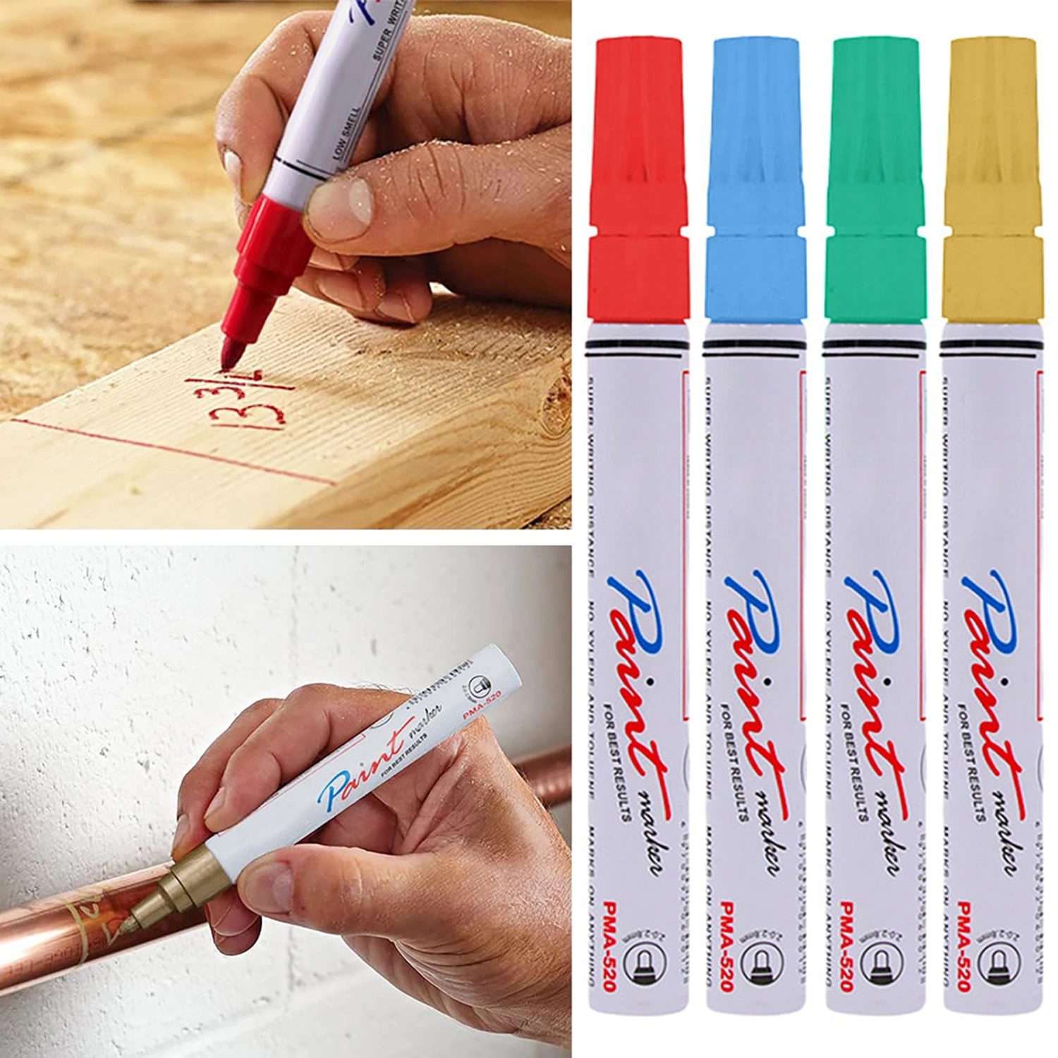 3Pcs Marker Pens Not Fading Strong Coverage Smooth Writing Special Fiber Nib Painting Car Wheel Tire Oily Painting Pens for Home