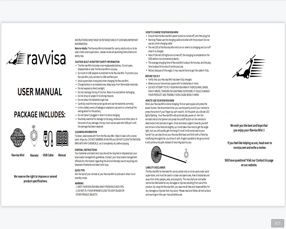 Ravvisa MINI Manual