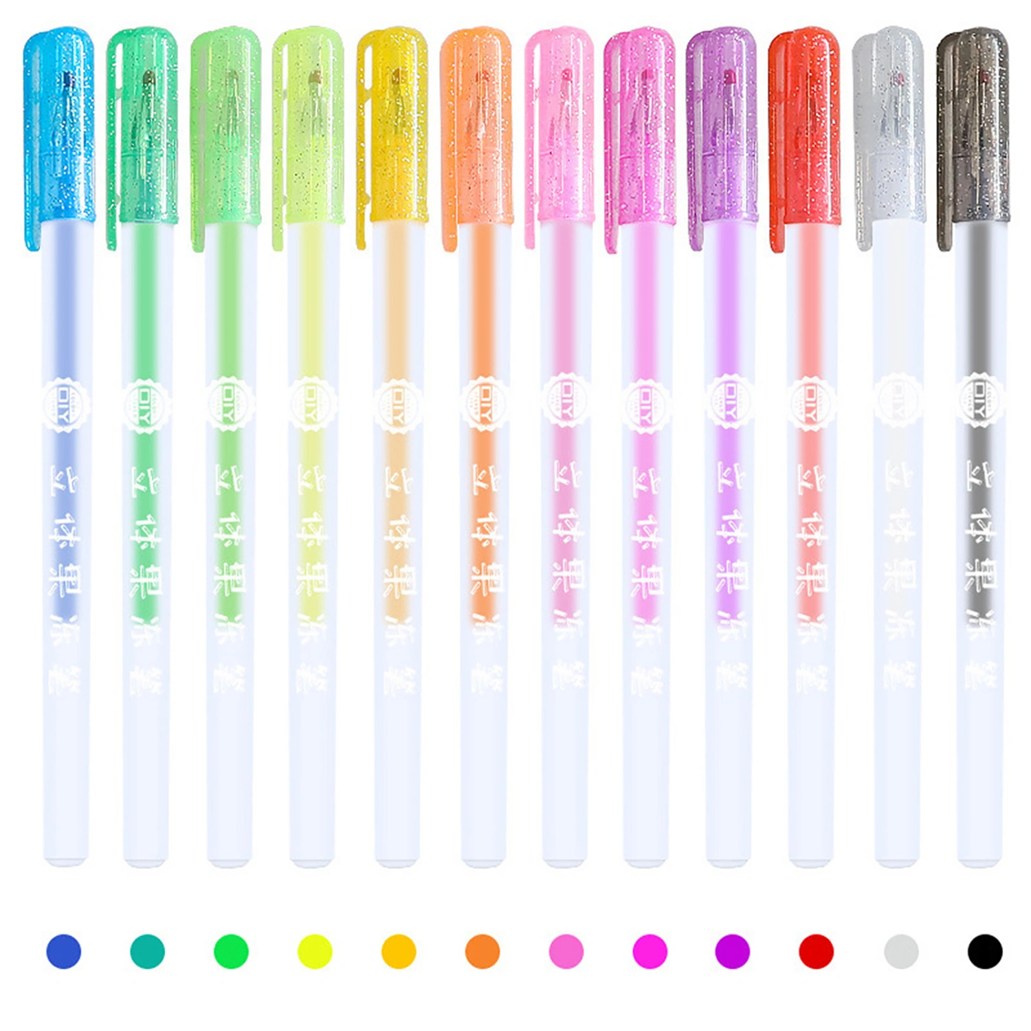 6Pcs Jelly Ink Pens DIY Glossy Painting Tool Colored Drawing Stationery Supplies