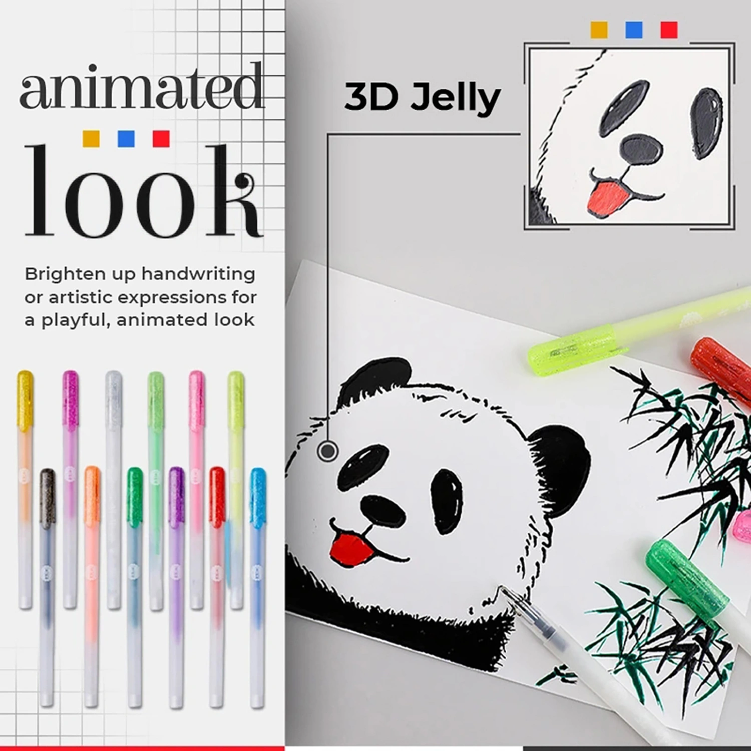 6Pcs Jelly Ink Pens DIY Glossy Painting Tool Colored Drawing Stationery Supplies