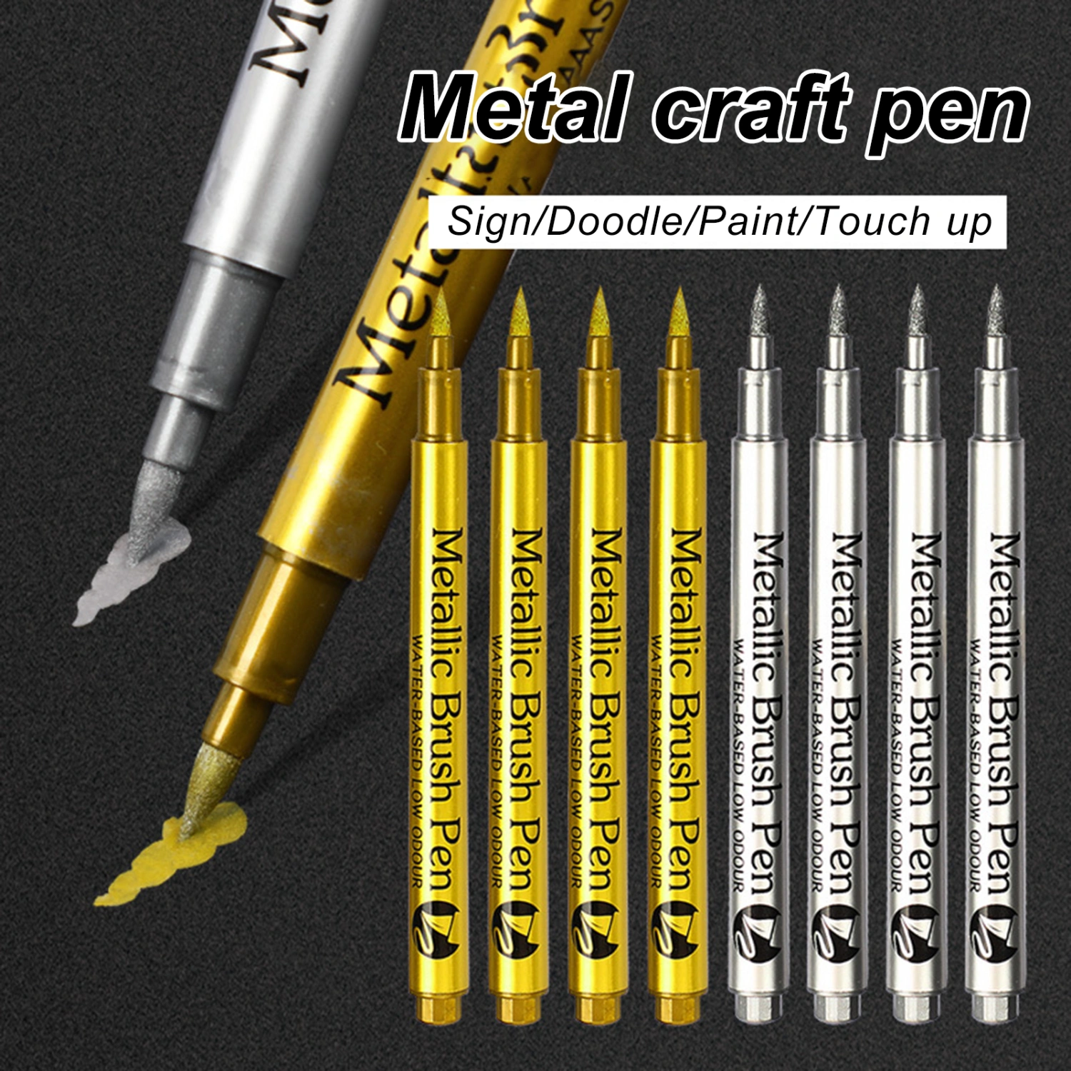 Graffiti Marker High Color-Saturation Waterproof Write Fluently Non-fading DIY Bright Color Metallic Marker Pen Signature Pen Home Supply
