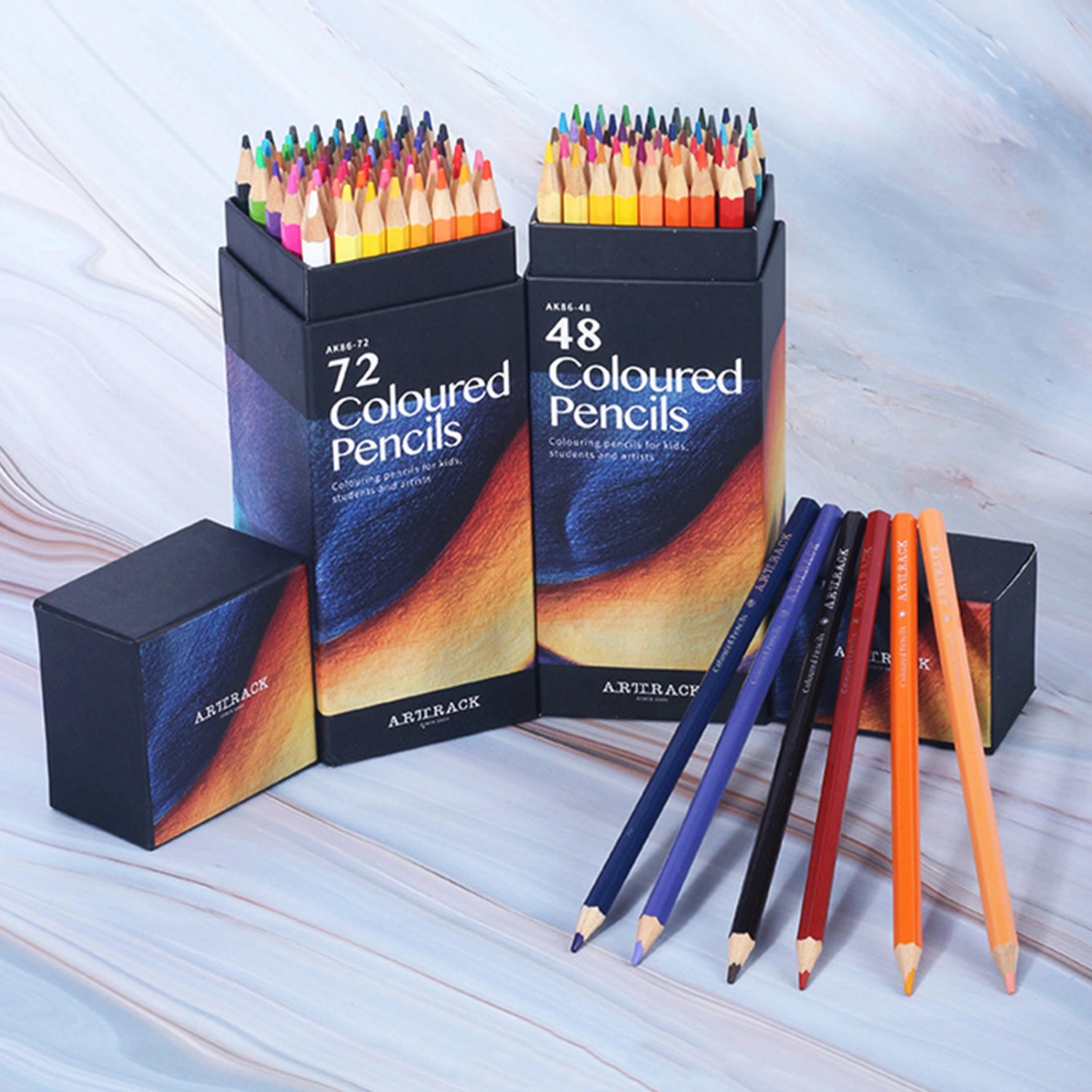 12/18/24/36/48/72Pcs Oily Colored Pencils Easy to Color Pre-Sharpened Hexagon Art Drawing Colored Pencils for Home