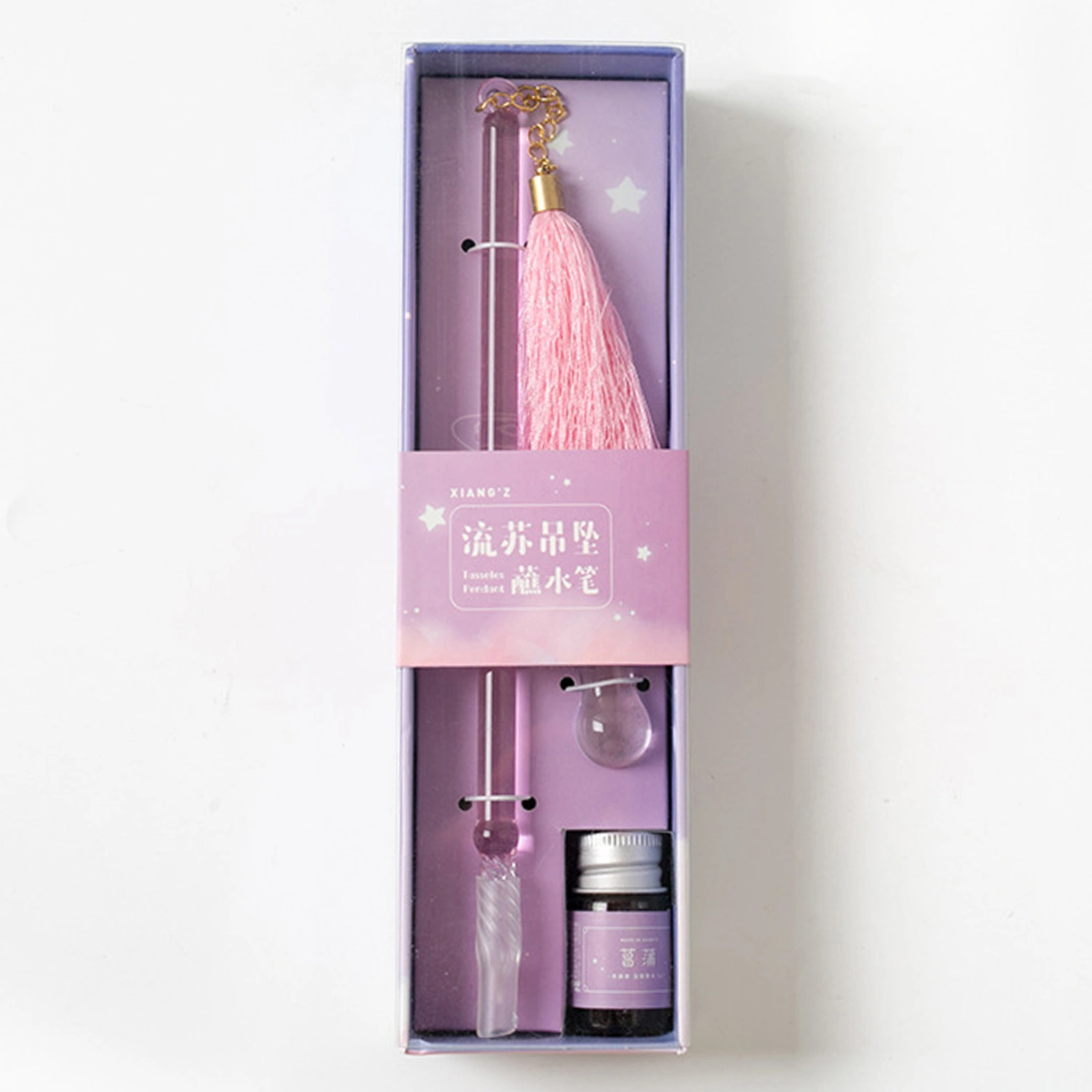 1Set Dip Pen Translucent Ink-saving Easy to Clean Art Crystal Signature Pen for Drawing