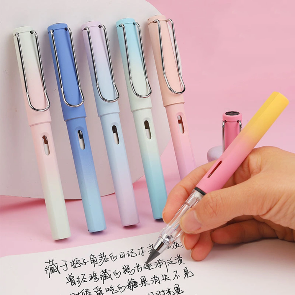 Writing Pen Erasable Gradient Color Lightweight No Sharpener Required Comfortable Grip Widely Used Portable Unlimited Writing Eternal Pencil No Ink Pen Office Supplies