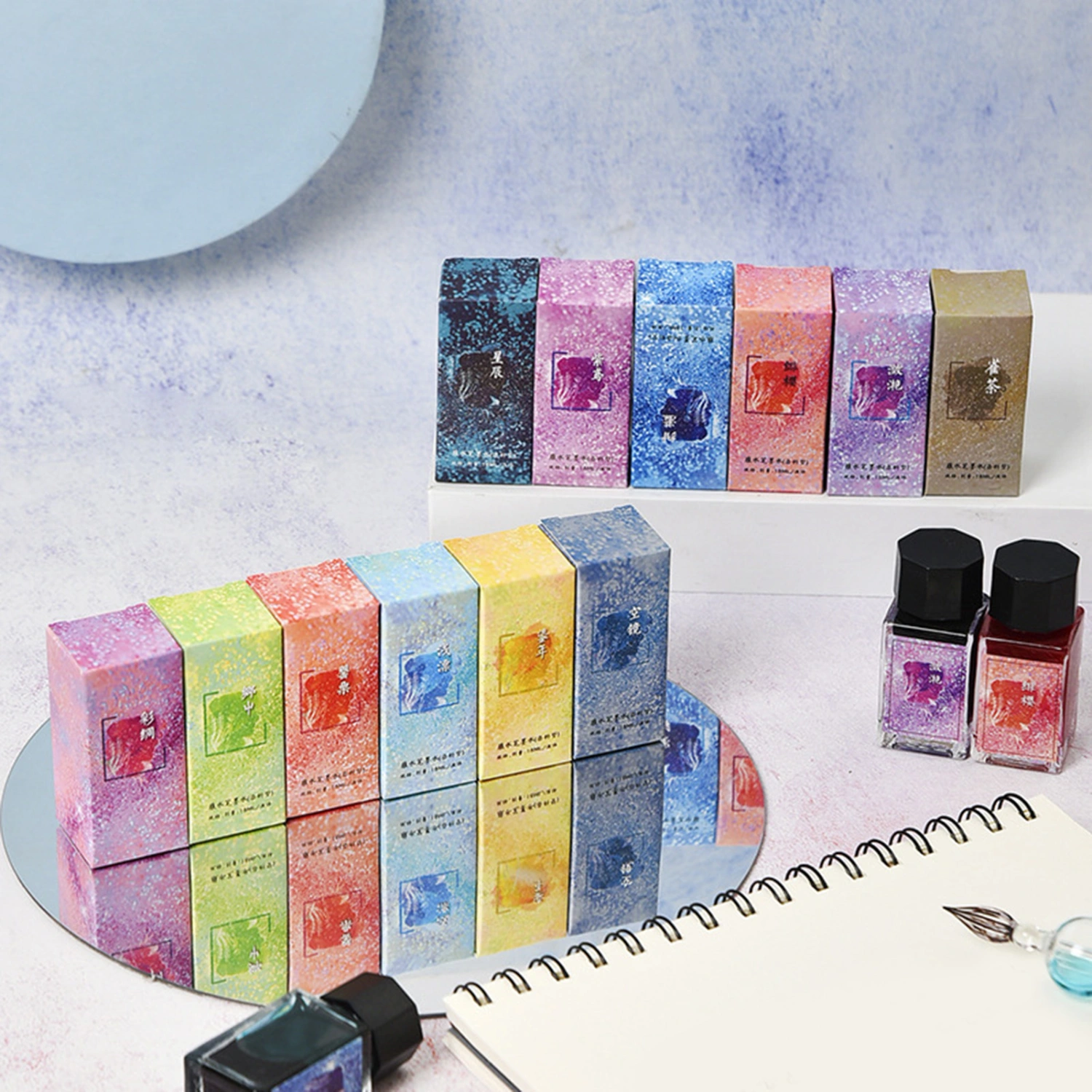 18ML Pen Ink Vibrant Colors Clean Handwriting Compact Glass Bottled Pen Ink for Writing
