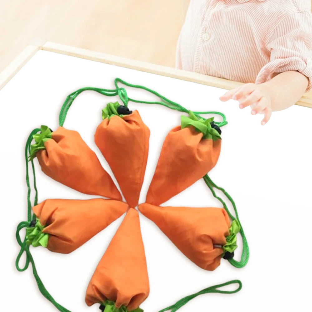 Easter Candy Bag Large Capacity Drawstring Handheld Folding Easter Carrot Candy Gift Storage Bags Festival Supply