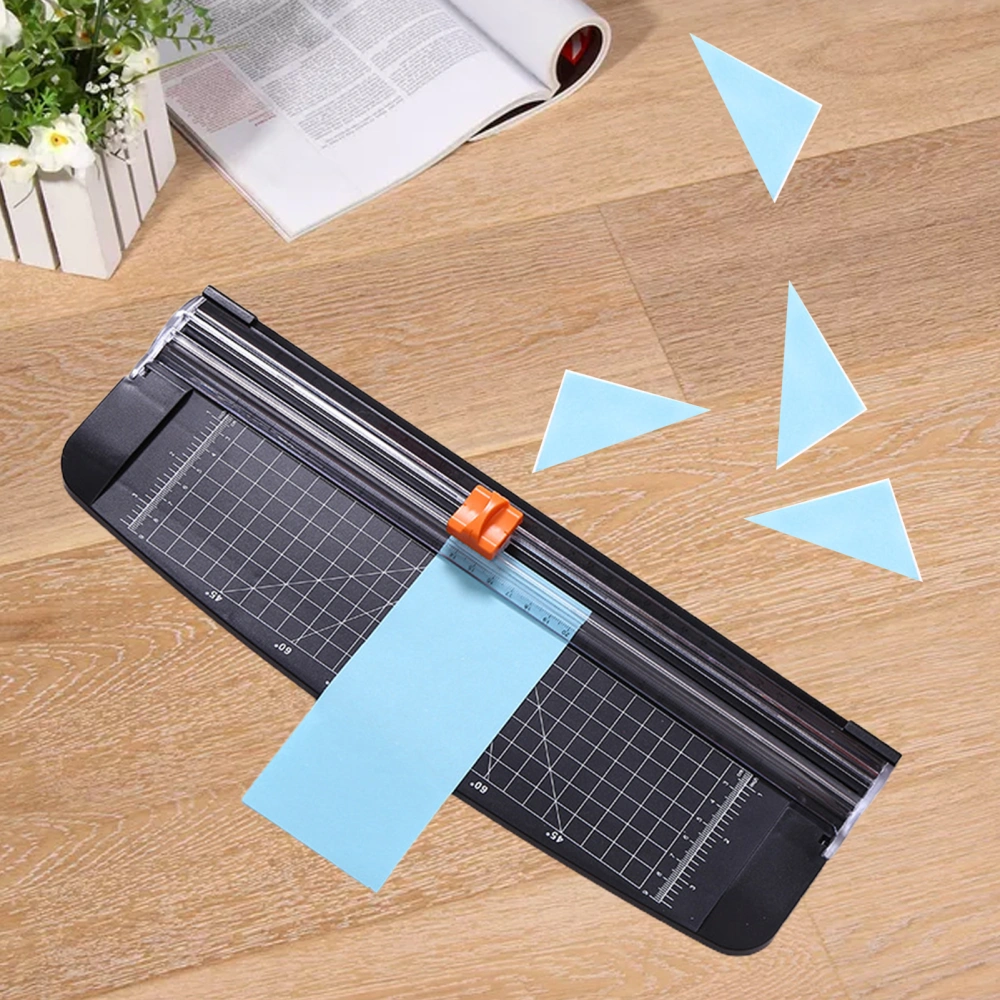 856A4 Paper Cutter Plastic Base Sliding Black Scrapbook Photo Trimmer for School