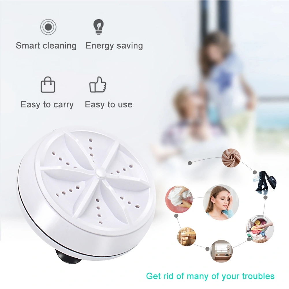 Mini Washing Machine Portable Rotating Ultrasonic Turbine Washer with USB Cable