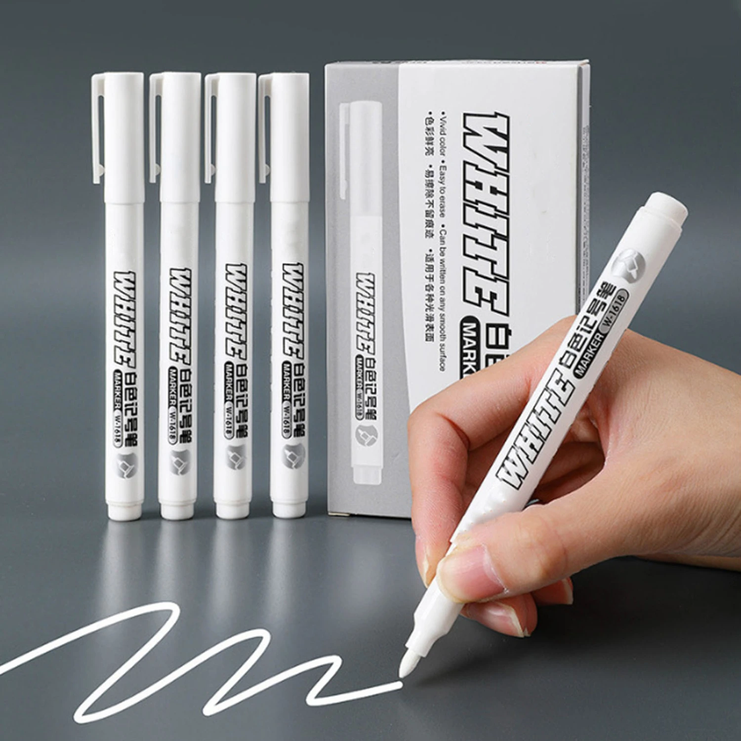 12Pcs Paint Pens 1mm Extra Fine Tip White Acrylic Permanent Marker Pens DIY Art Projects Accessories