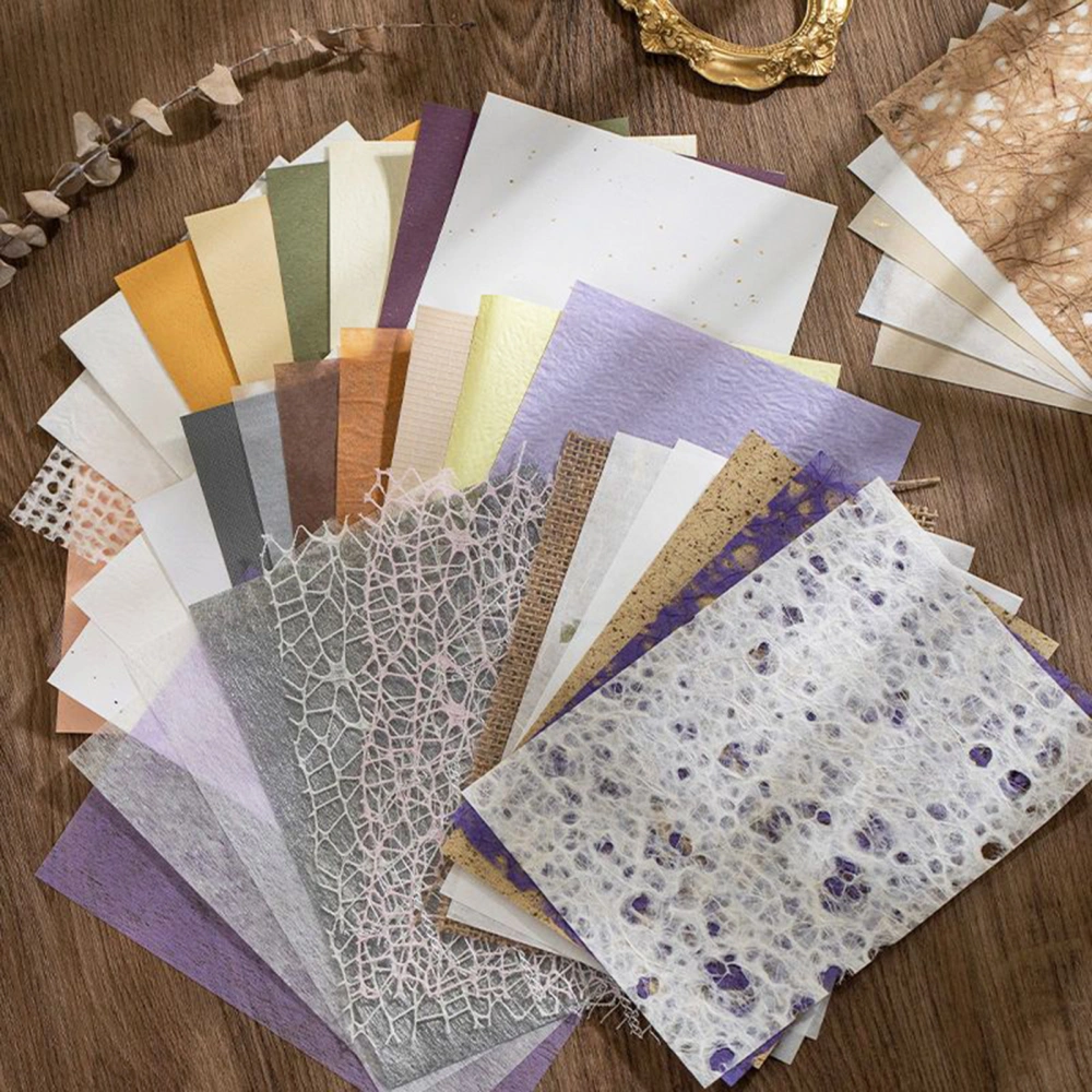 10/40Pcs/Set Scrapbook Paper Vintage Textured Non-repetitive DIY Handmade Art Craft Project Card Making Journaling Special Paper Sheet Kit 