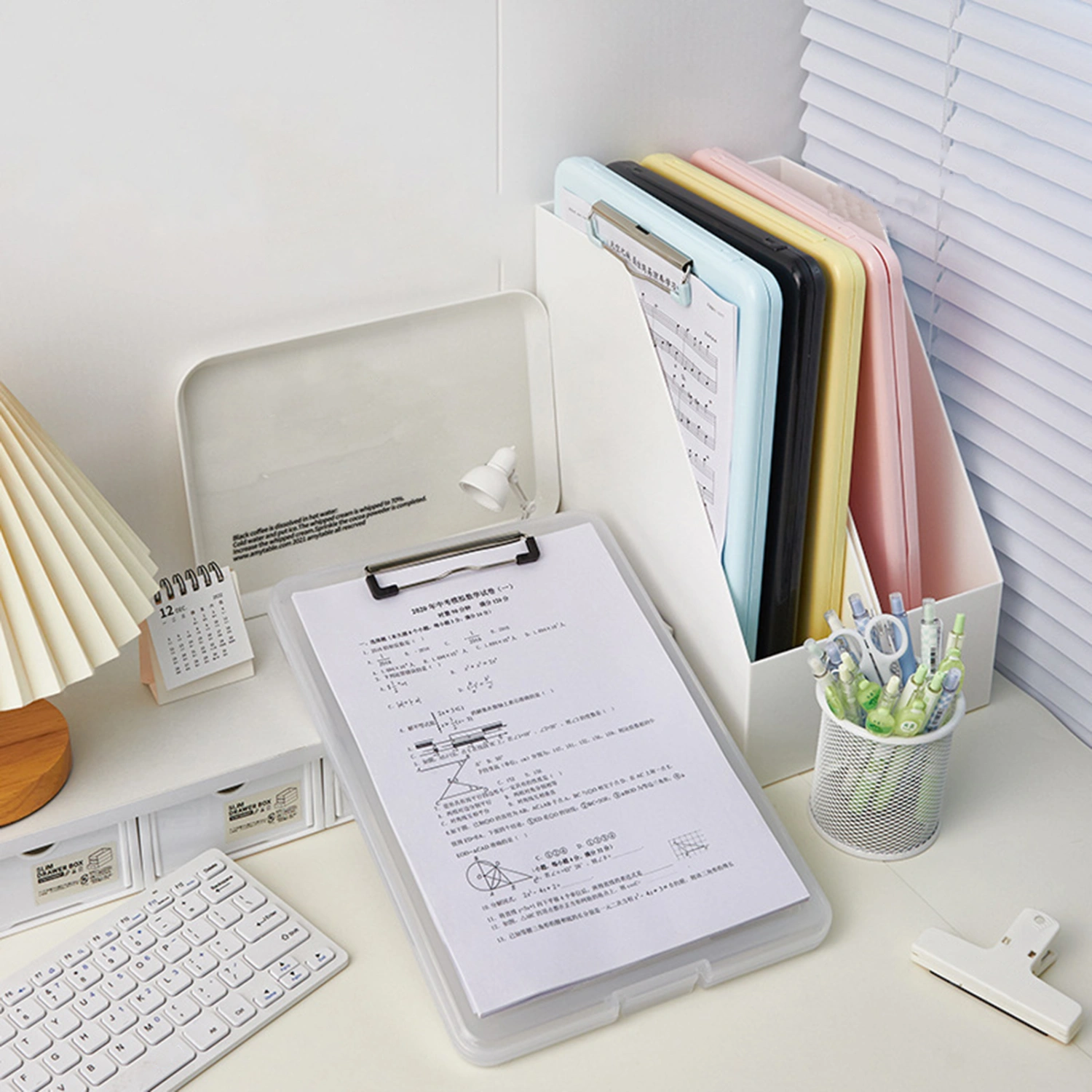 Paper File Pen Slot Design Waterproof Dustproof A4 Clipboard File Folder with Writing Pad for School