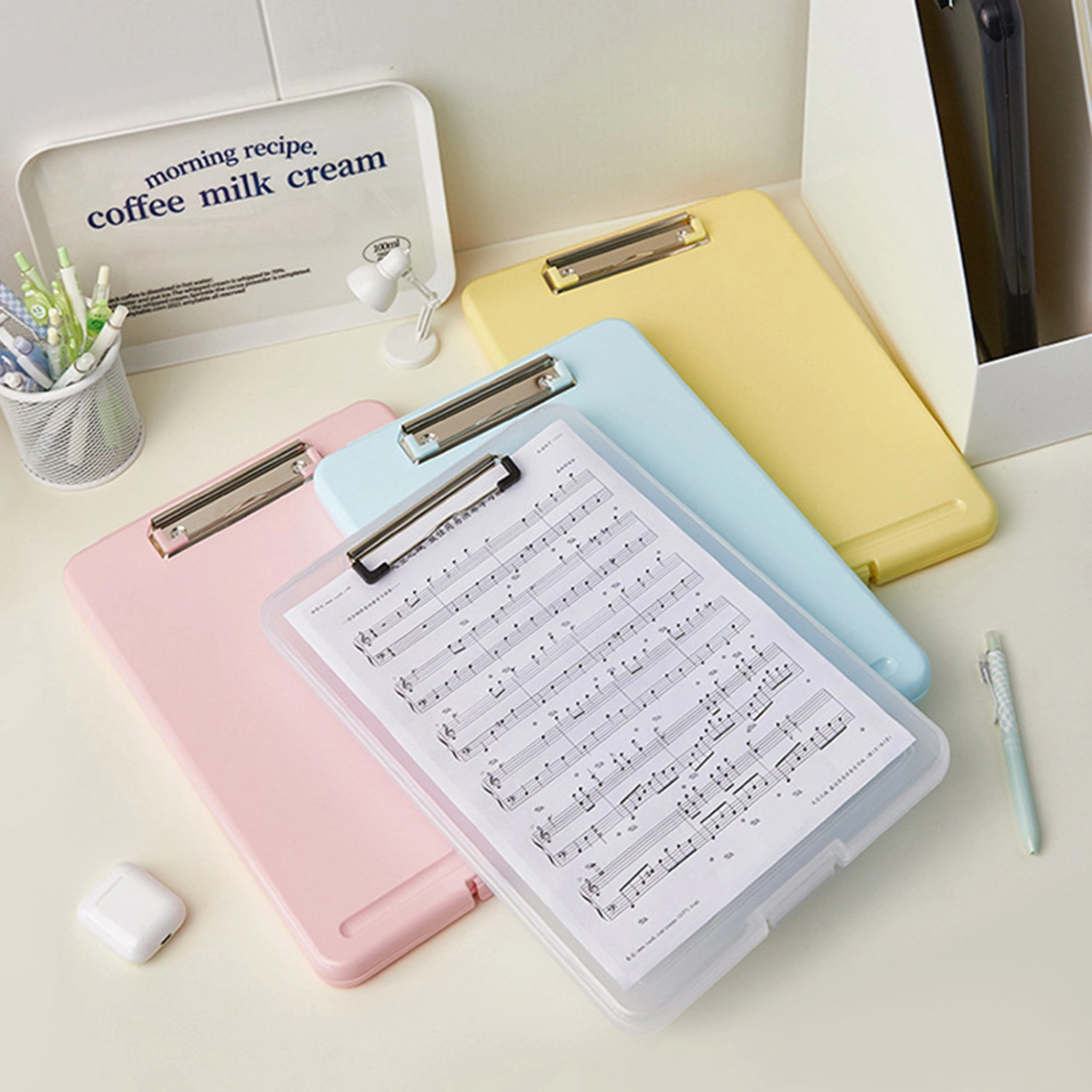 Paper File Pen Slot Design Waterproof Dustproof A4 Clipboard File Folder with Writing Pad for School