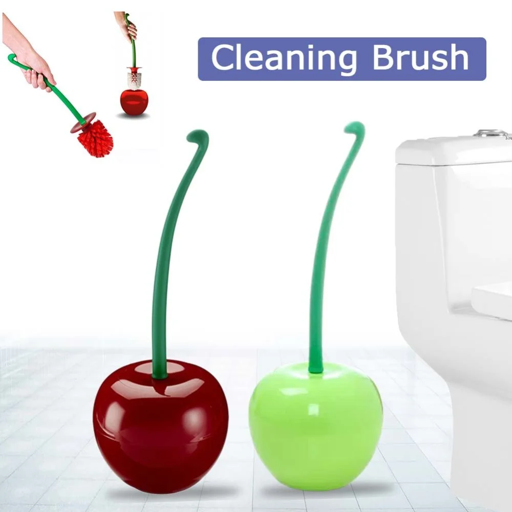 Creative Cherry Shape Plastic Toilet Brush Bathroom Cleaning Tool Decoration