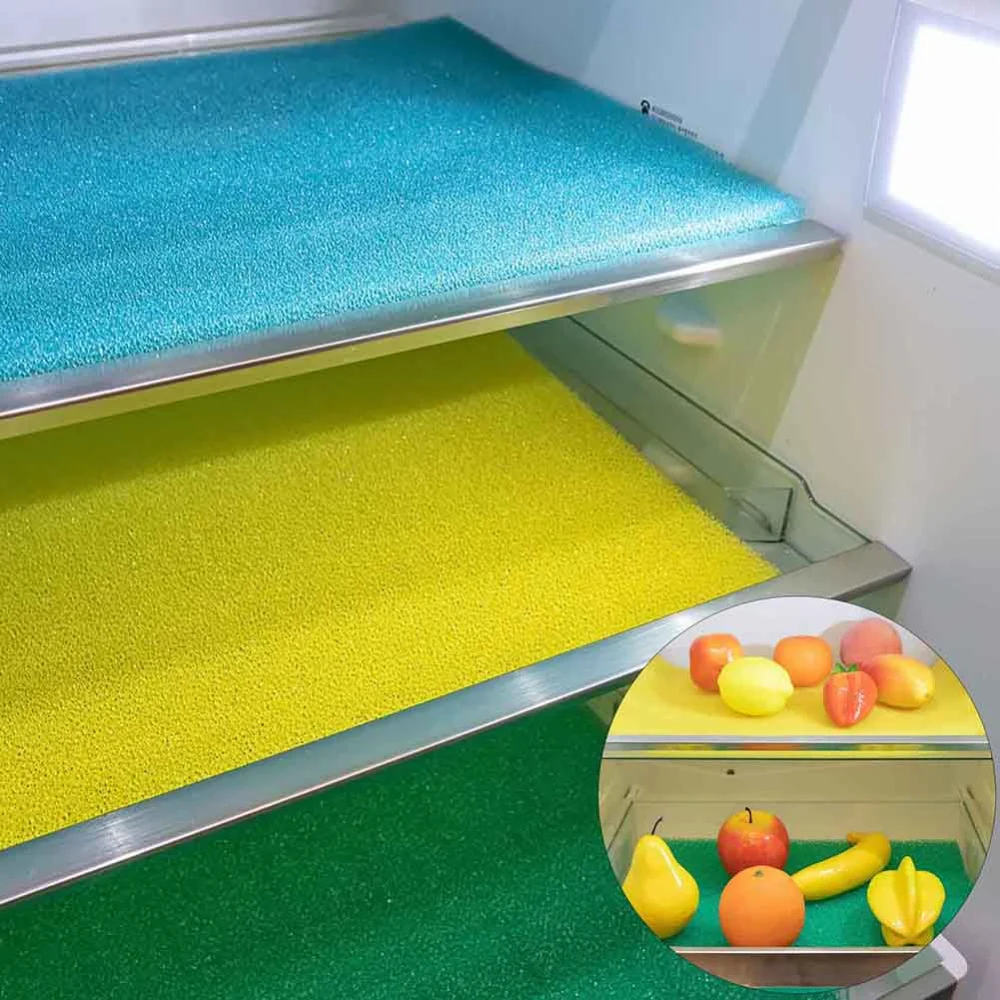 4Pcs Refrigerator Pad Mildew Proof Moisture Absorption Drying Fruit Sponge Mat