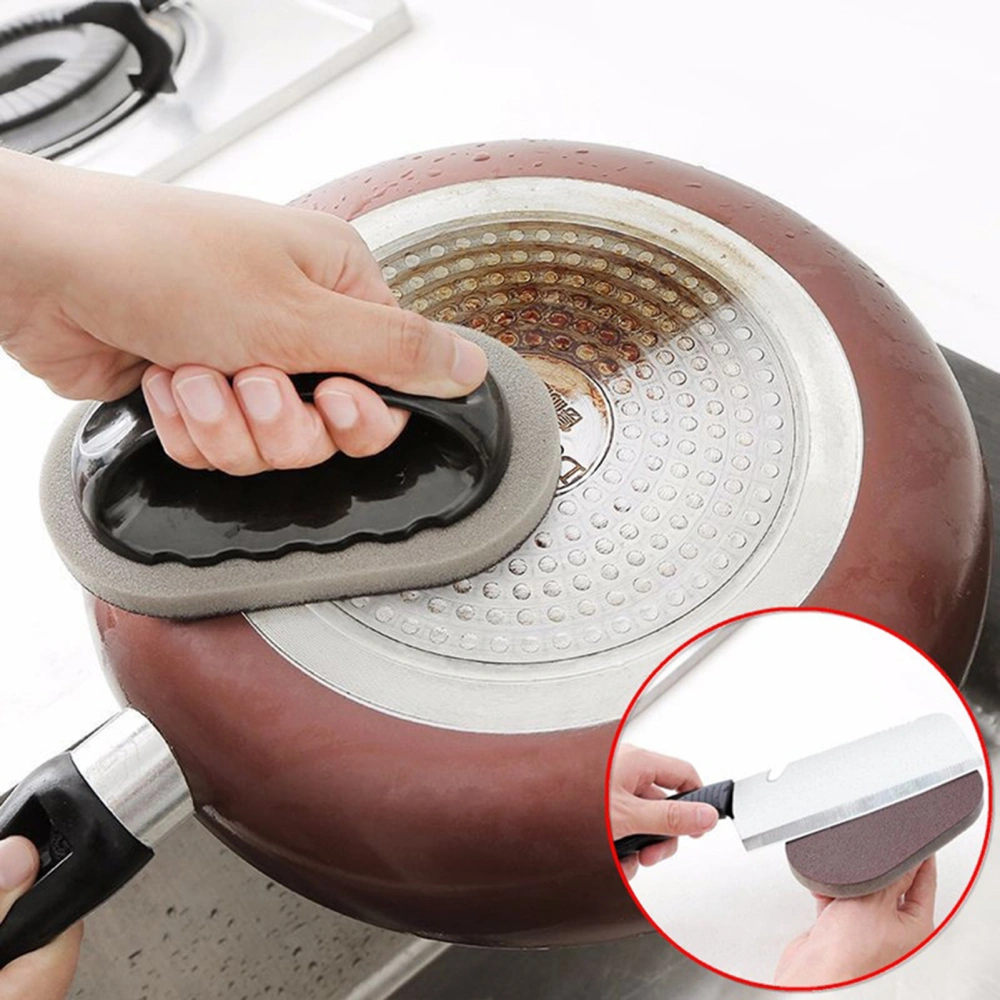 Cleaning Sponge Durable Anti-slip Handle Emery Cleaning Sponge Brush for Kitchen