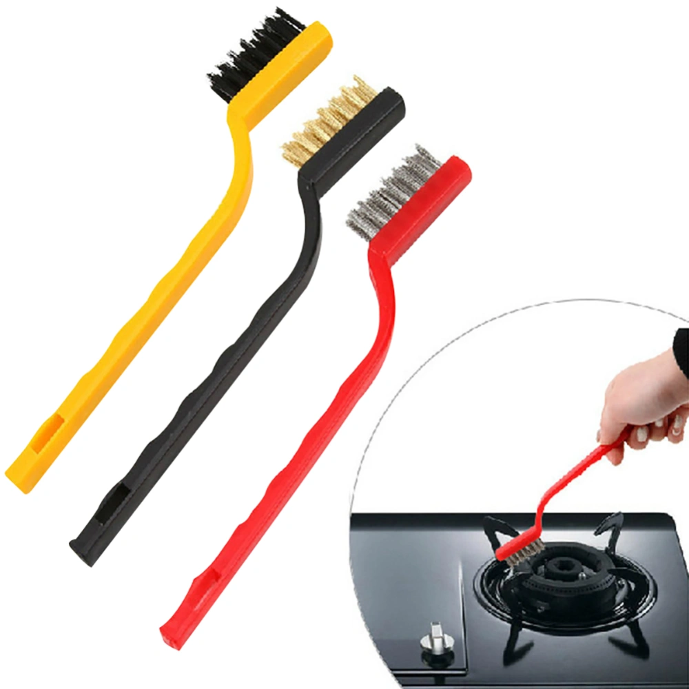 3Pcs Gas Stove Cooker Metal Wire Copper Fiber Brush Kitchen Cleaning Tool Set