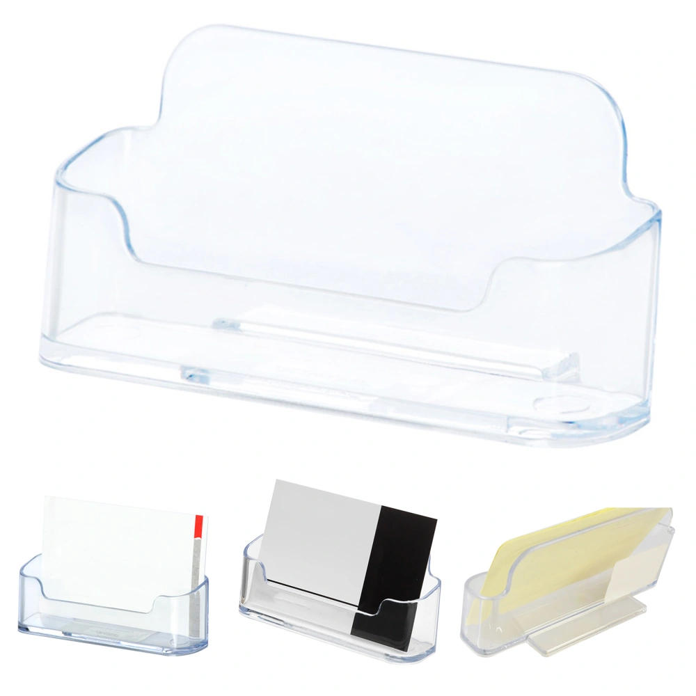 1 Set Business Card Case Smooth Surface Transparent Convenient Desktop Business Card Display Holder Office Supplies