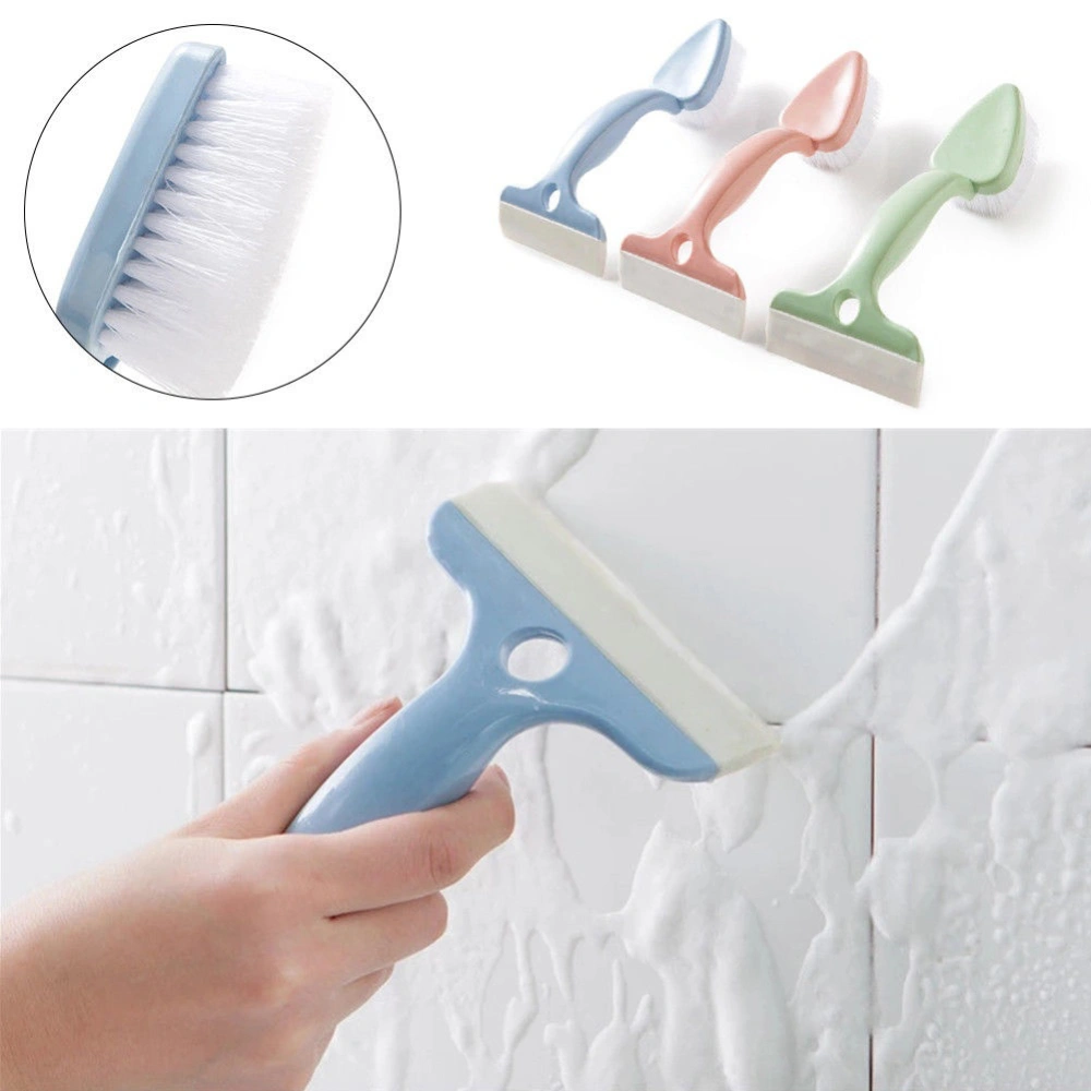 Double Head Glass Cleaning Brush Kitchen Bathroom Tiles Triangle Head Scraper