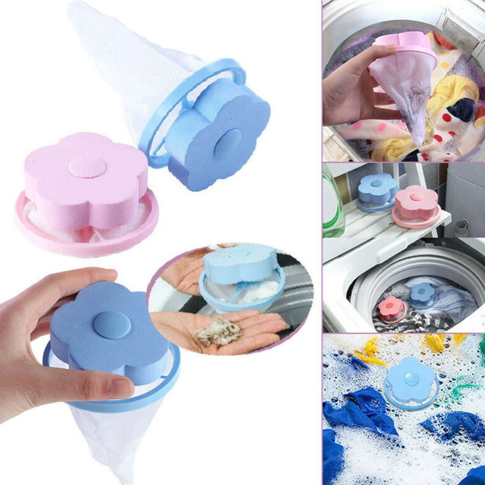 Round/Flower Shape Washing Machine Hair Removal Laundry Ball Floating Filter Bag