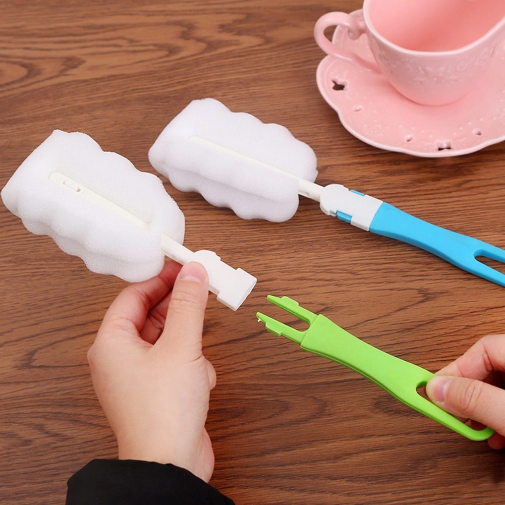 Easy Bottle Glass Cup Soft Sponge Cleaning Brush Kitchen Washing Scrubber Tool